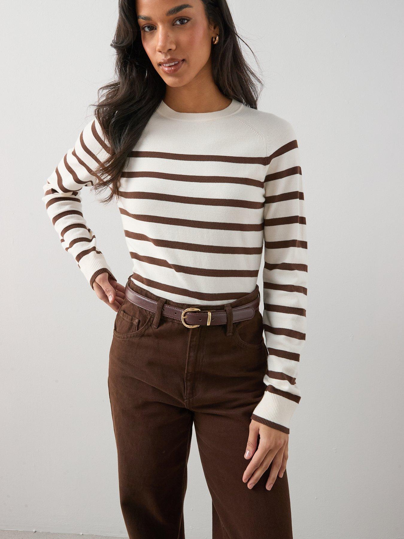 Image 6 of 6 of The Very Collection Crew Neck Stripe Jumper - Multi