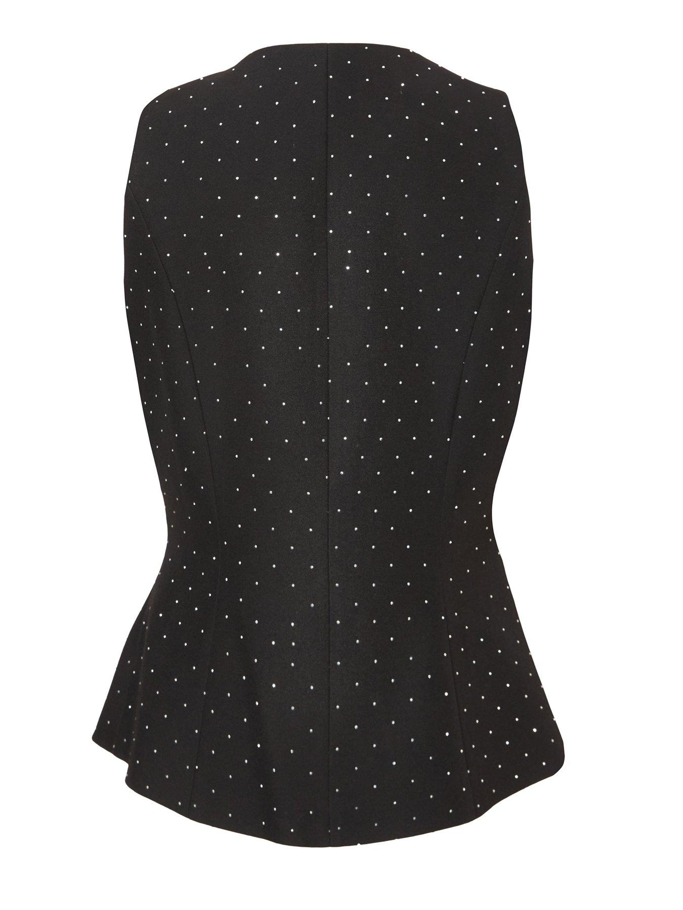  image of quiz-black-diamante-tailored-waistcoat