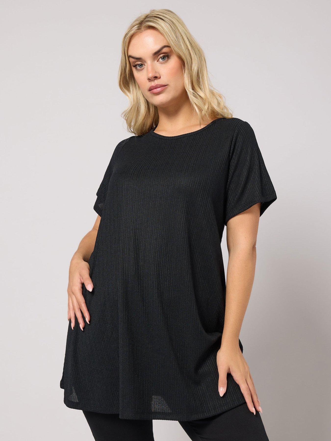 Yours Curve Soft Touch Rib Swing Top - Black