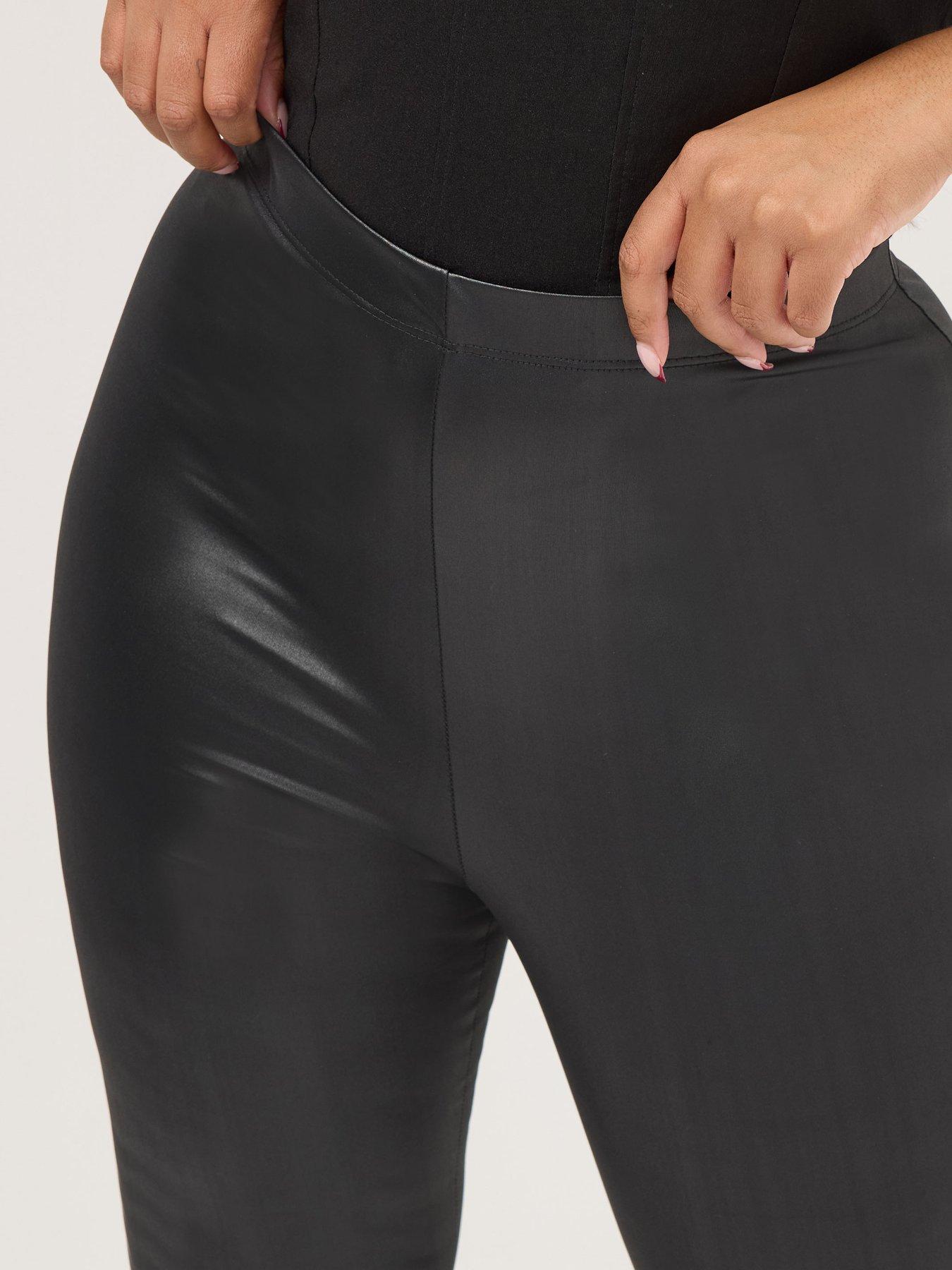  image of yours-curve-coated-flare-legging-black