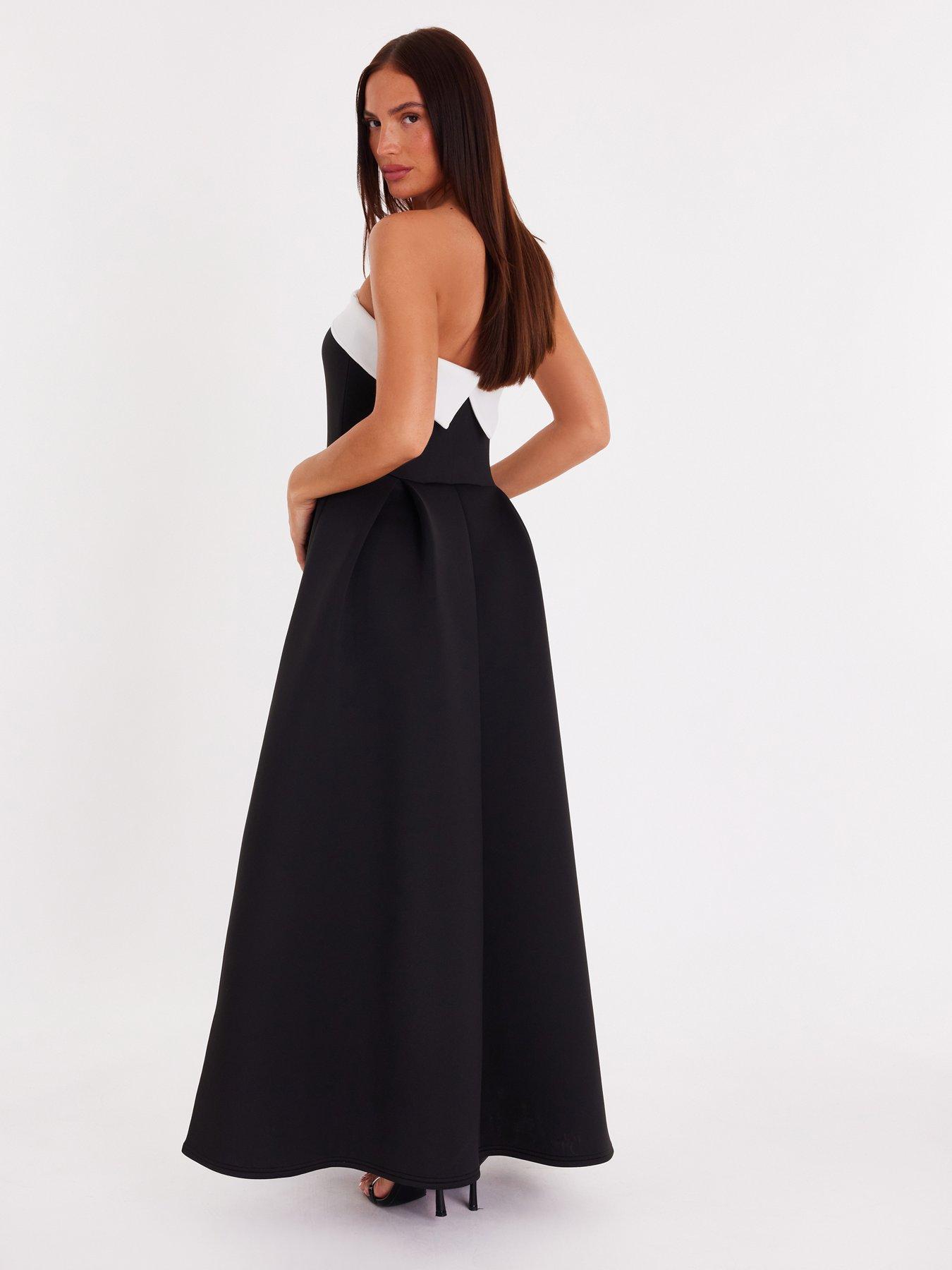  image of quiz-black-strapless-a-line-maxi-dress