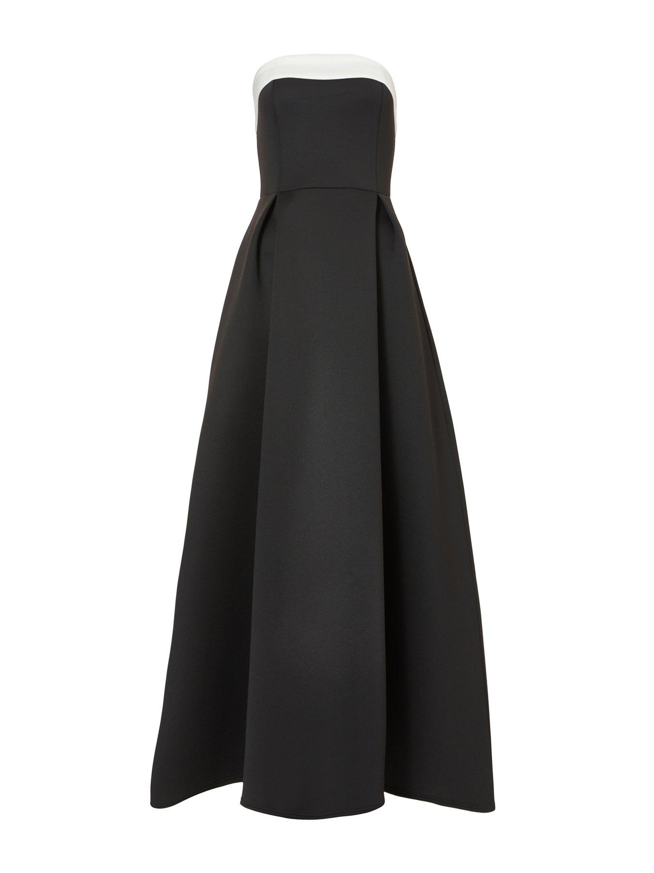  image of quiz-black-strapless-a-line-maxi-dress