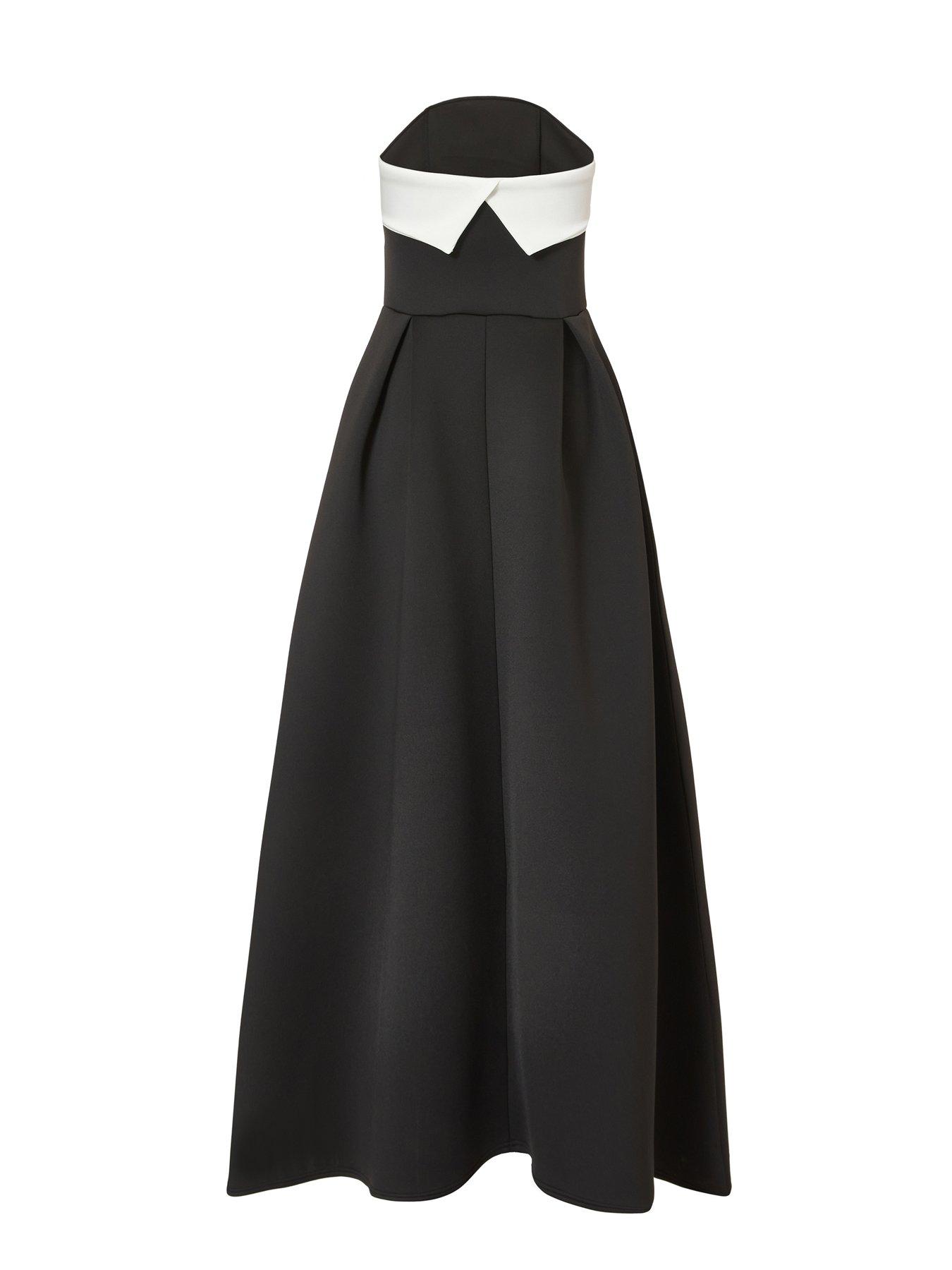  image of quiz-black-strapless-a-line-maxi-dress