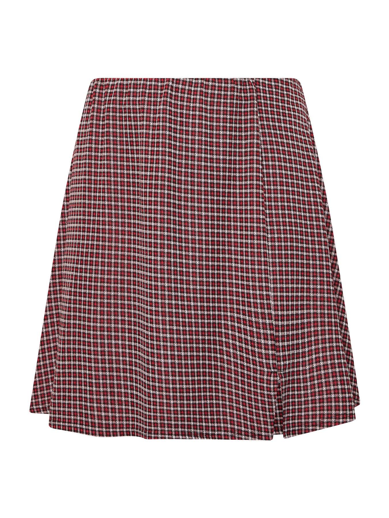 Image 5 of 5 of Yours Curve Check Mini Skirt - Red