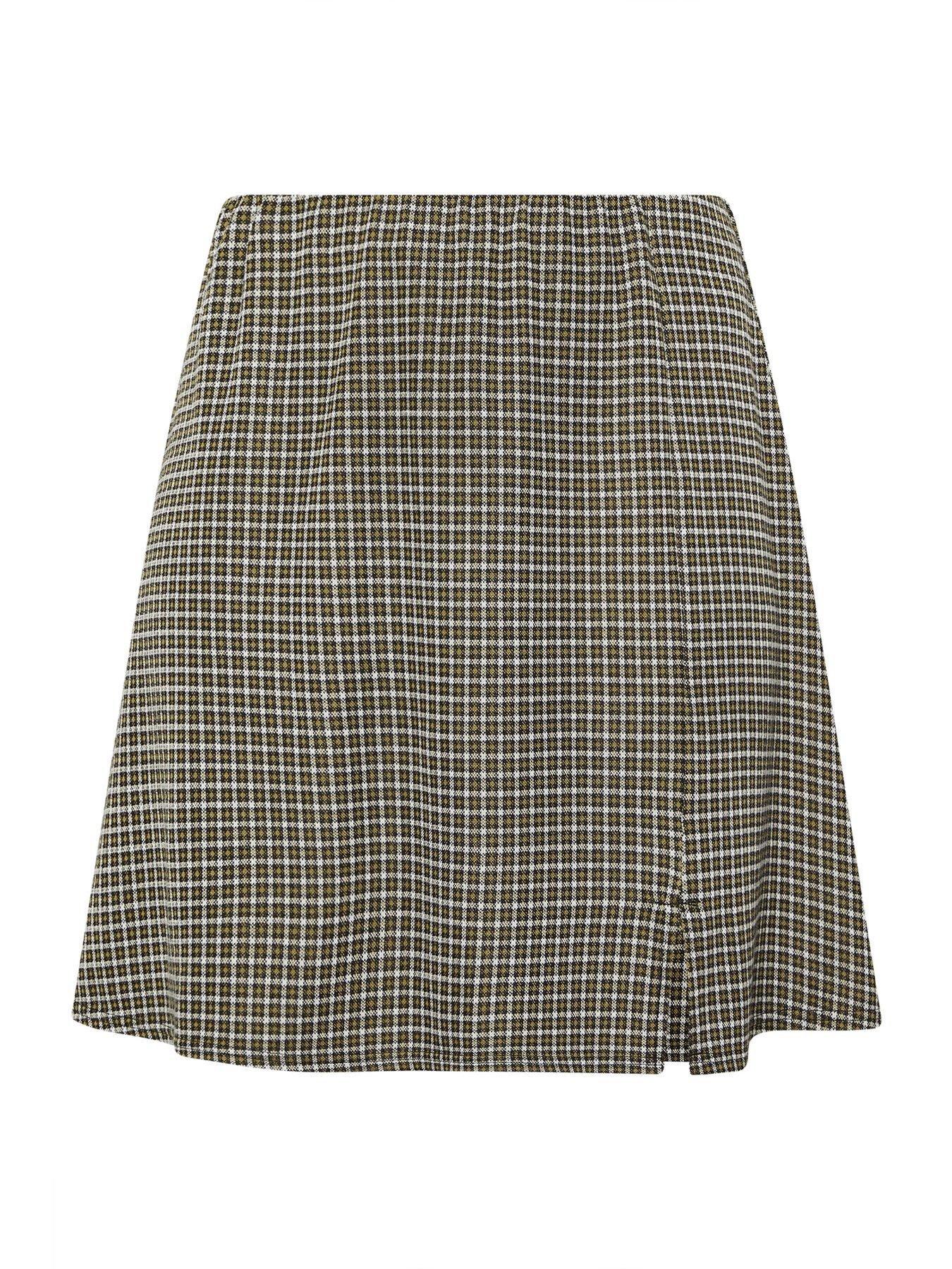 Image 5 of 5 of Yours Curve Check Mini Skirt - Green