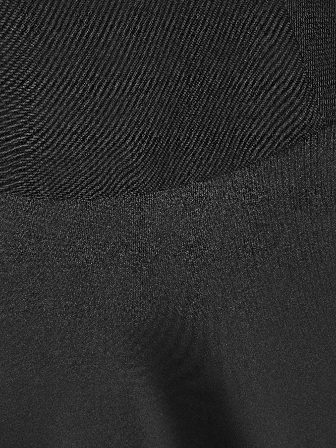  image of quiz-petite-black-satin-hem-midaxi-dress