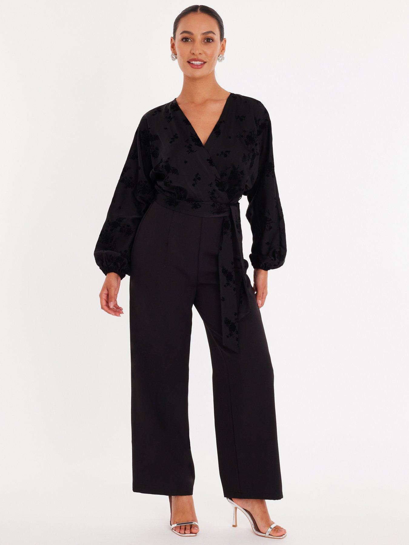 Quiz Black Floral Bodice Jumpsuit