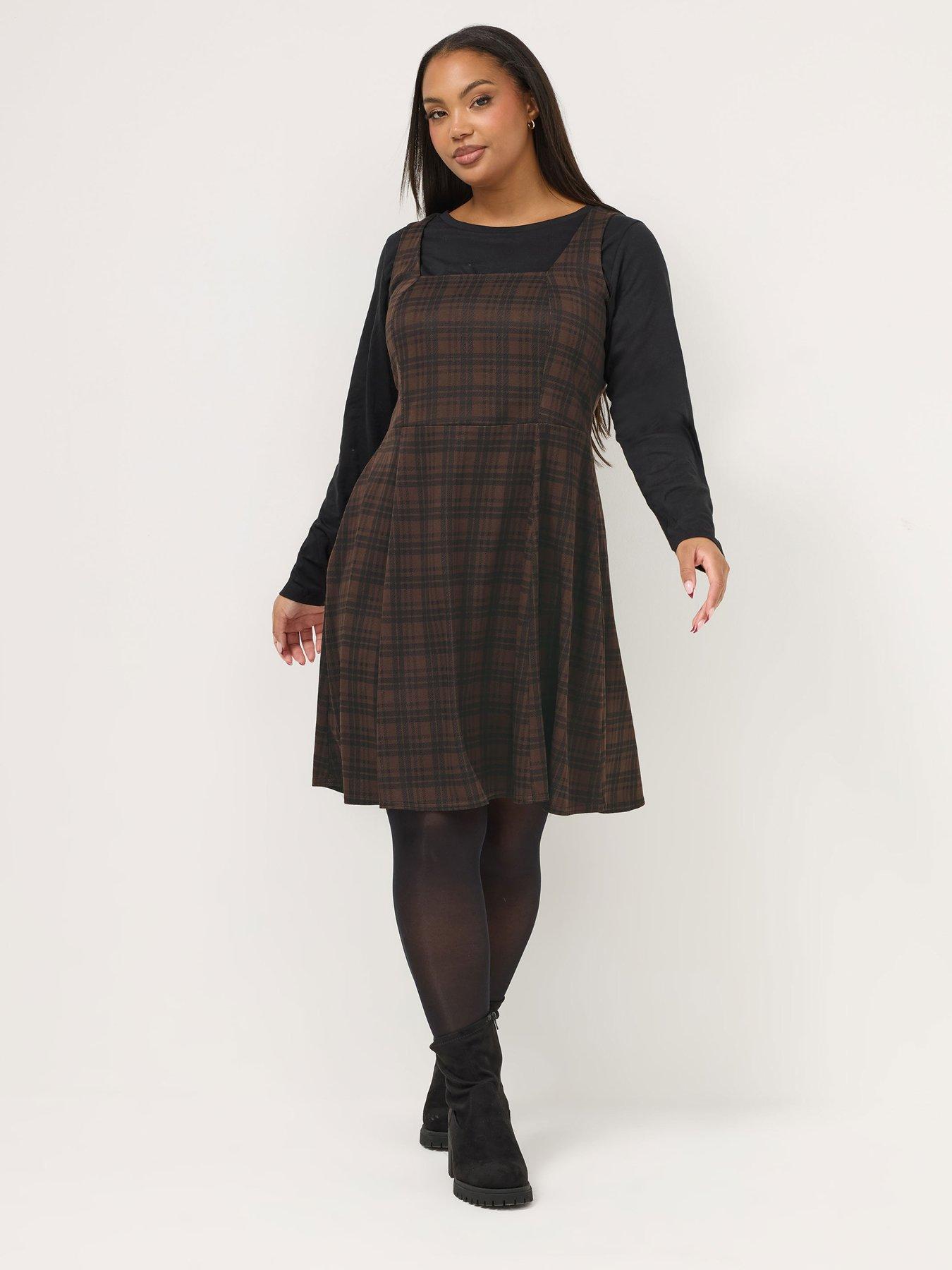 yours-curve-check-flippy-pinafore-brown