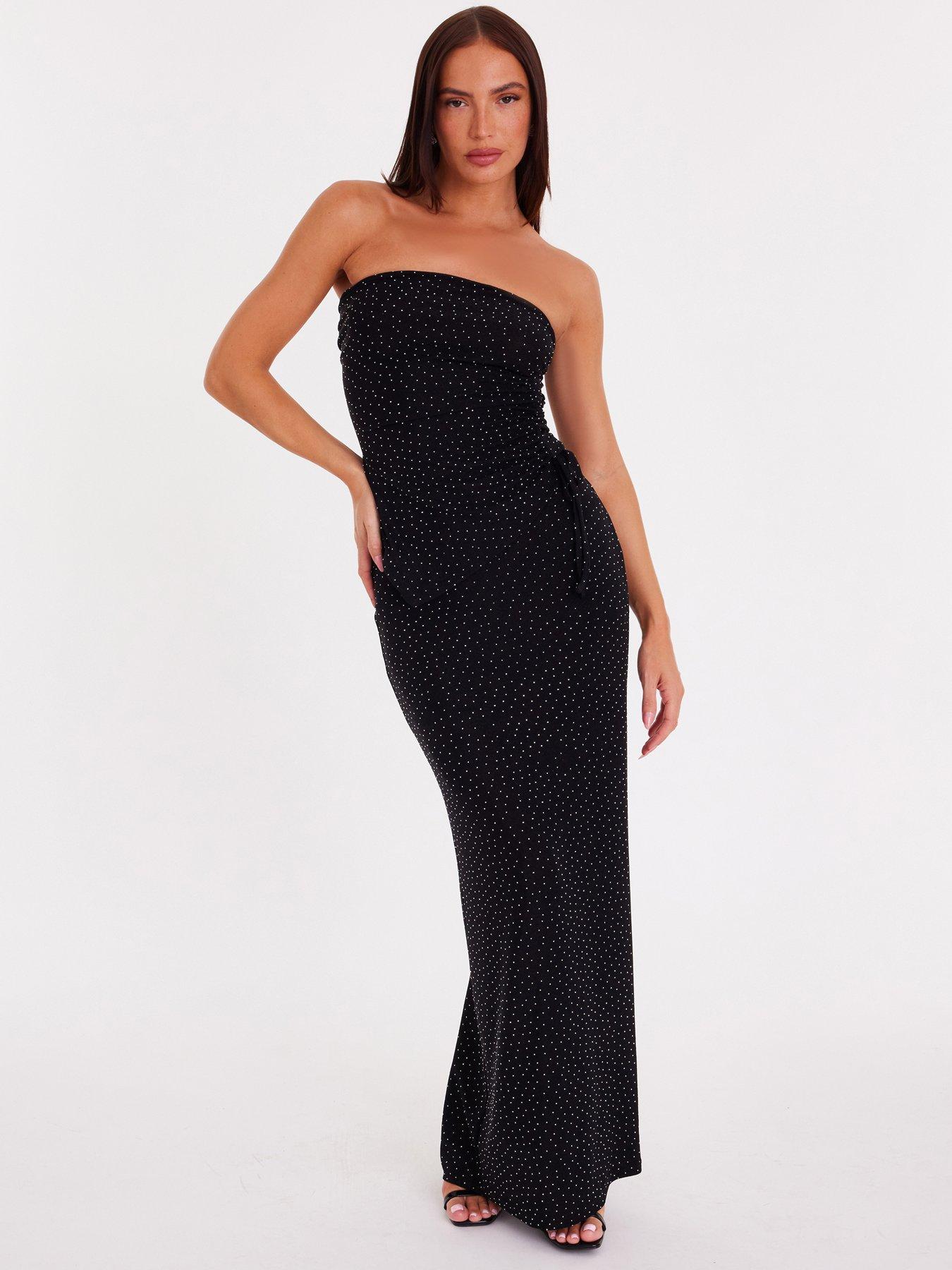 quiz-black-diamante-maxi-skirt