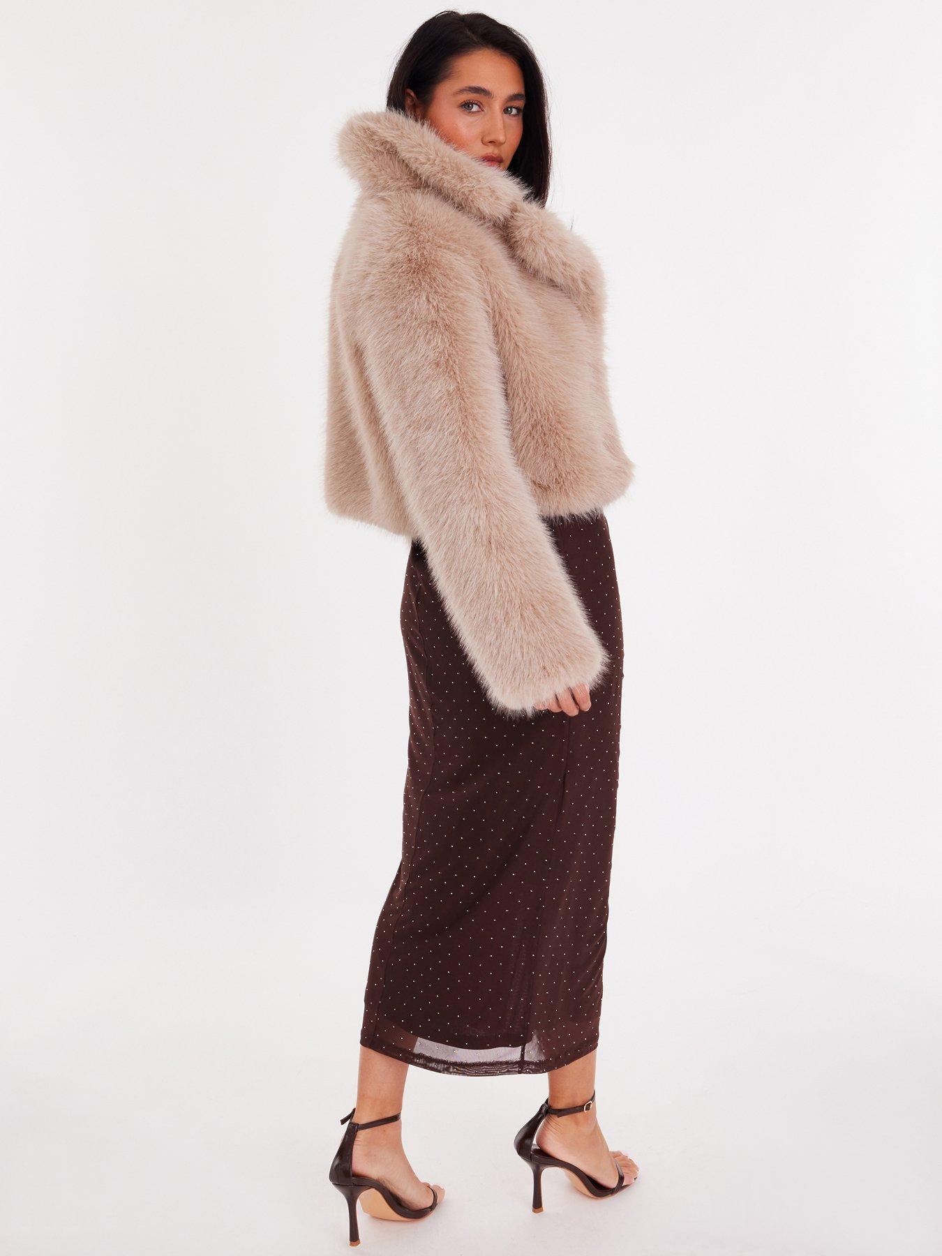  image of quiz-stone-faux-fur-cropped-jacket