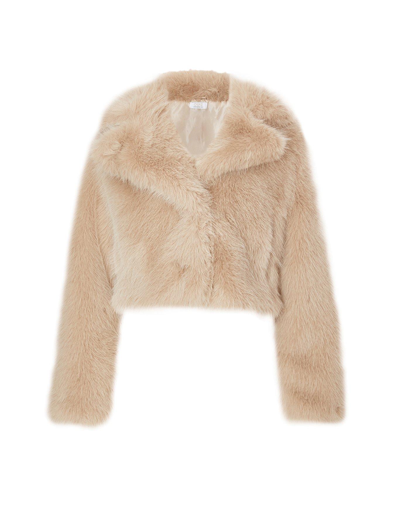  image of quiz-stone-faux-fur-cropped-jacket