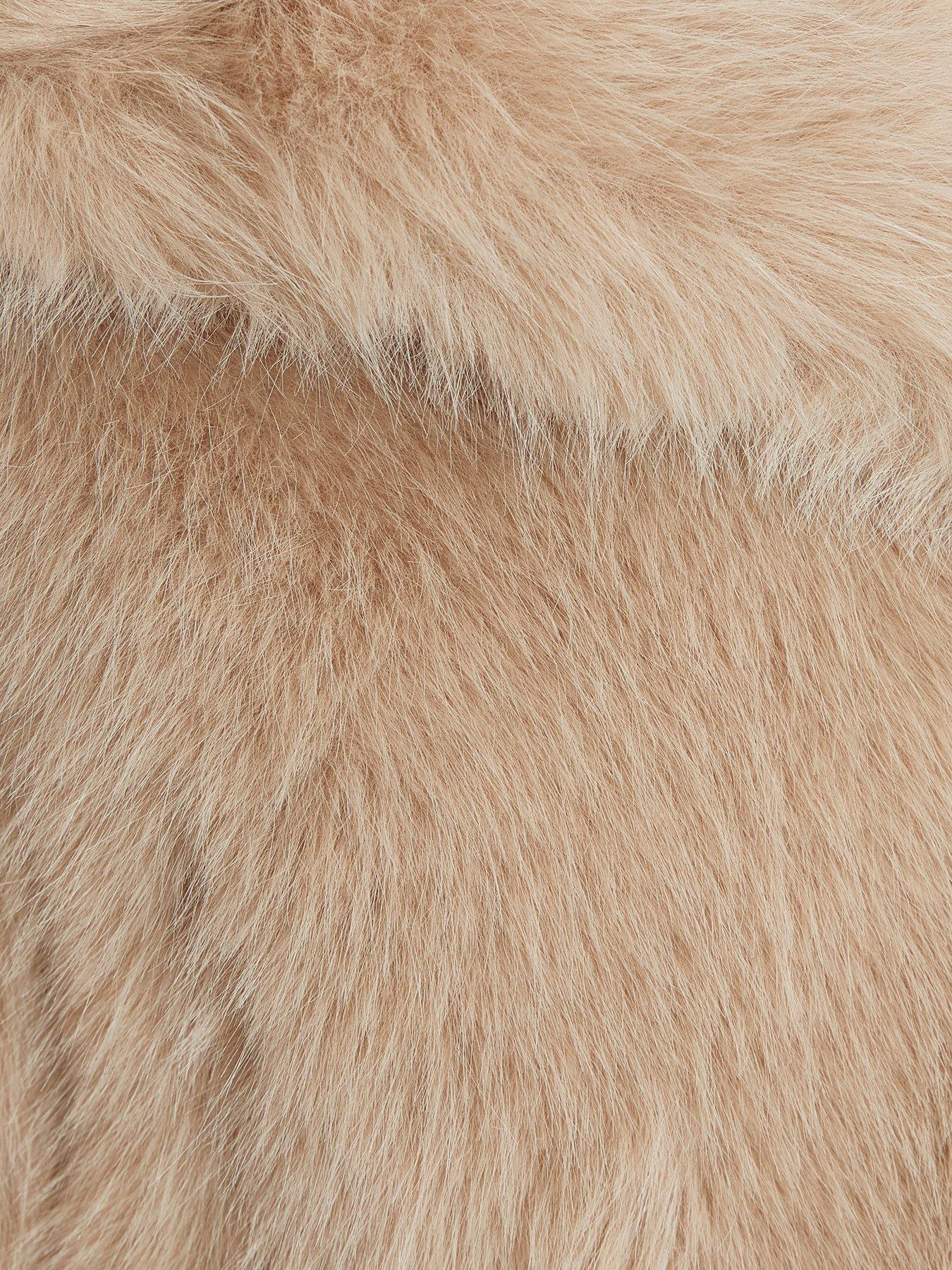  image of quiz-stone-faux-fur-cropped-jacket