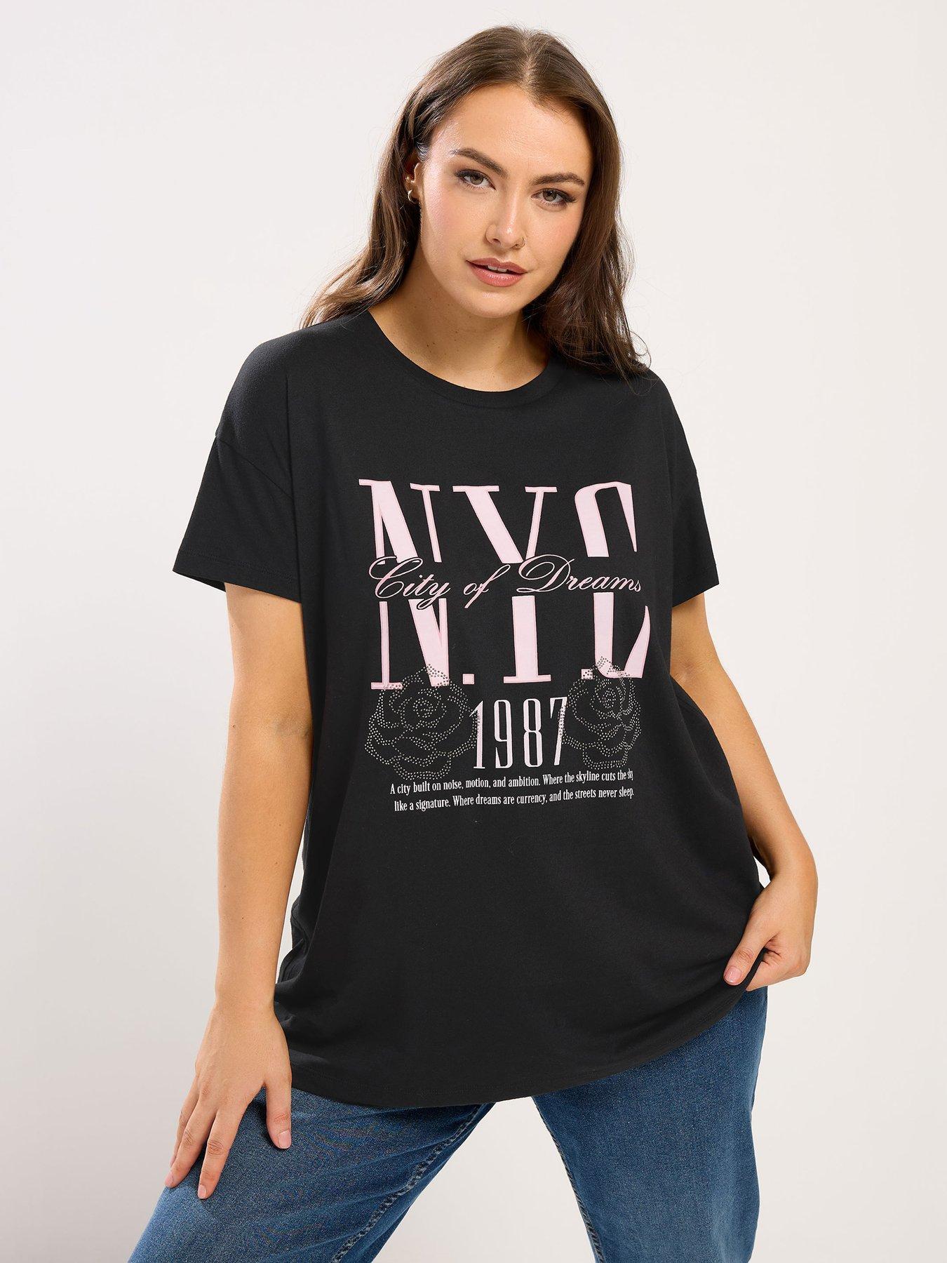 Image 1 of 5 of Yours Curve Core Nyc Placement T-shirt