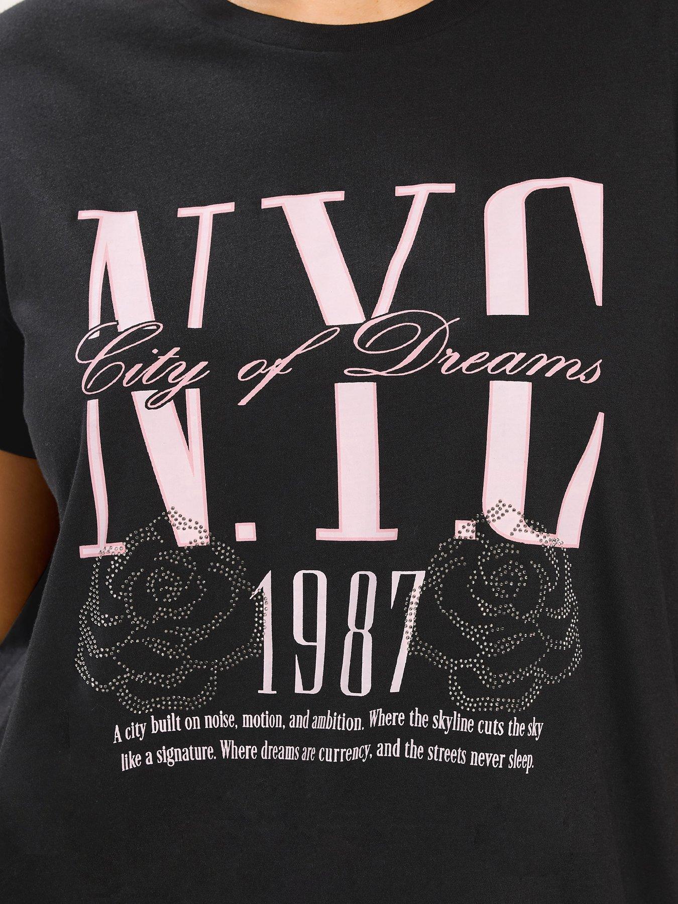 Image 4 of 5 of Yours Curve Core Nyc Placement T-shirt