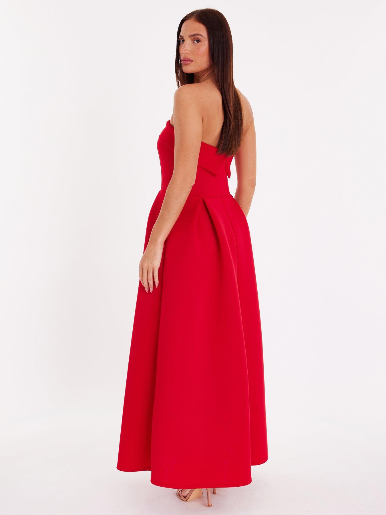  image of quiz-red-strapless-a-line-maxi-dress