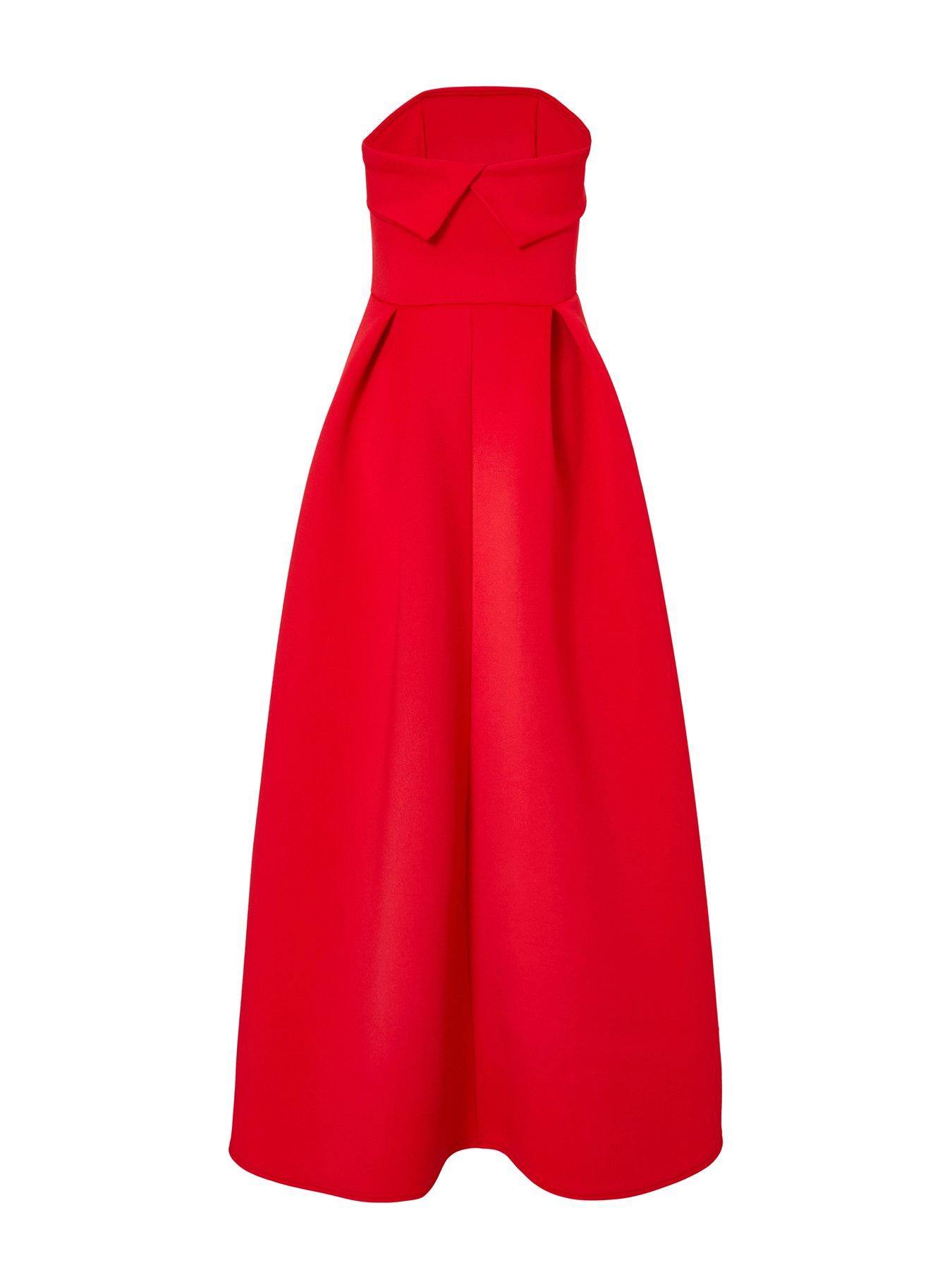  image of quiz-red-strapless-a-line-maxi-dress