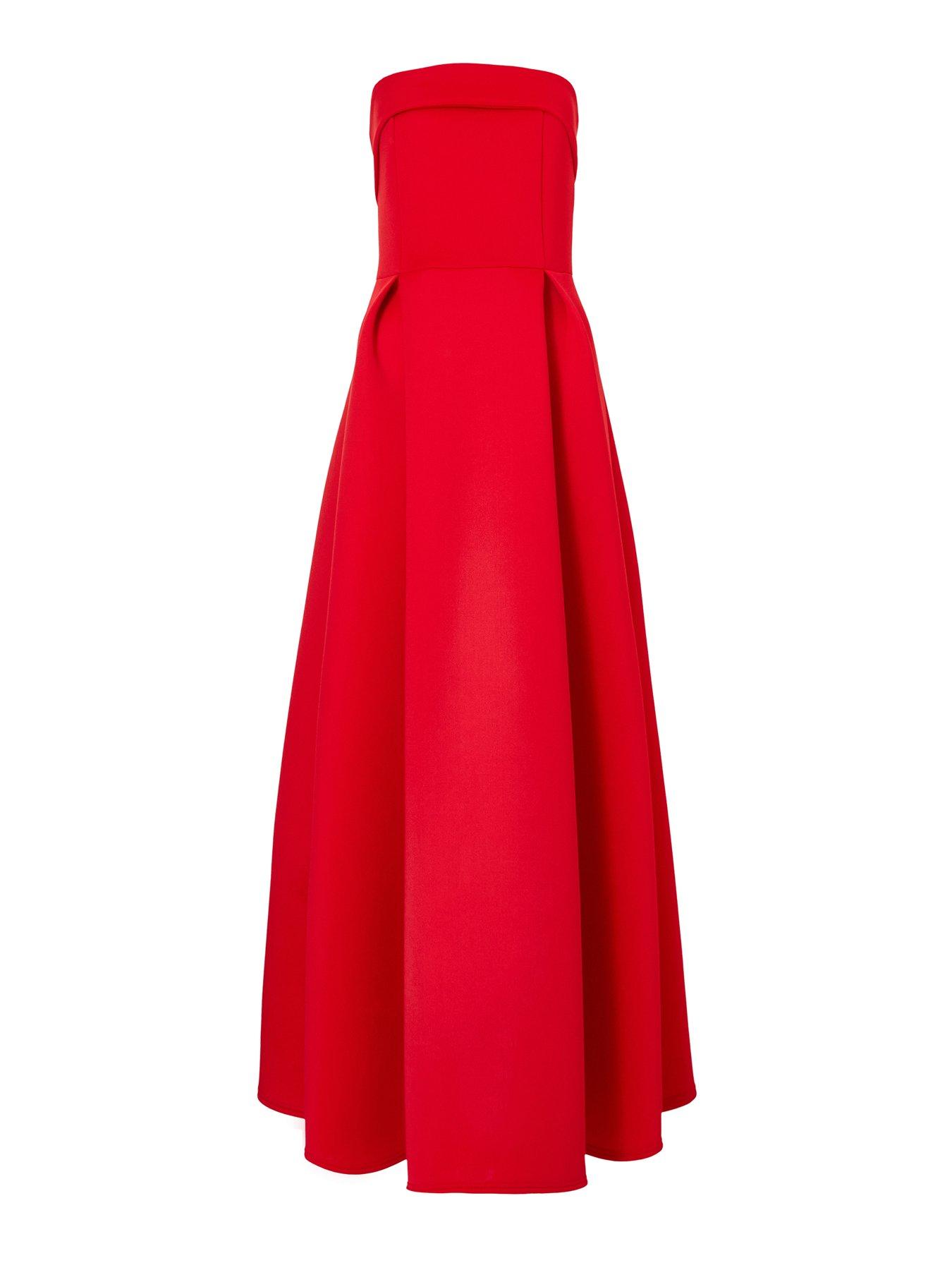  image of quiz-red-strapless-a-line-maxi-dress