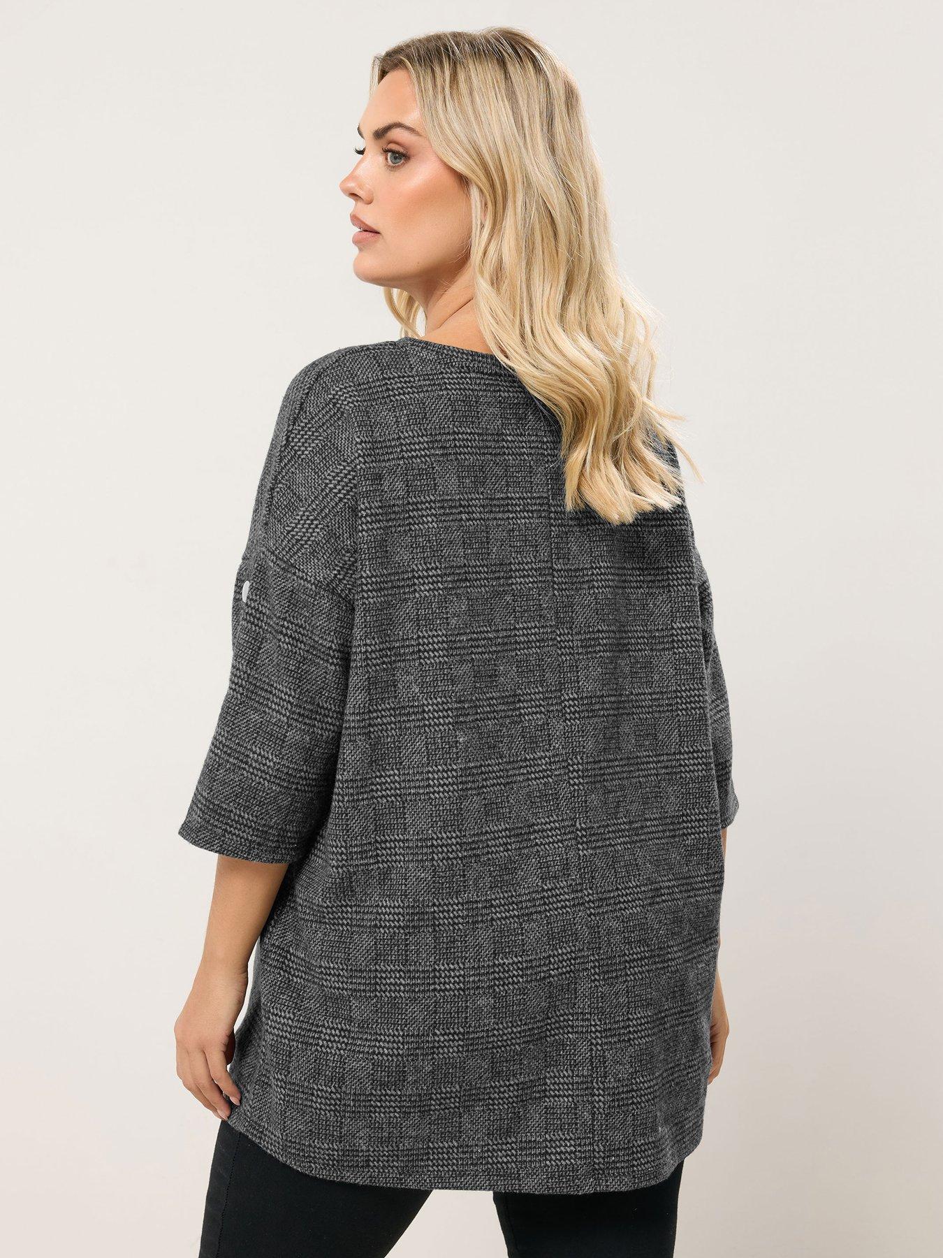 Image 2 of 4 of Yours Curve Check Button Detail Top - Grey