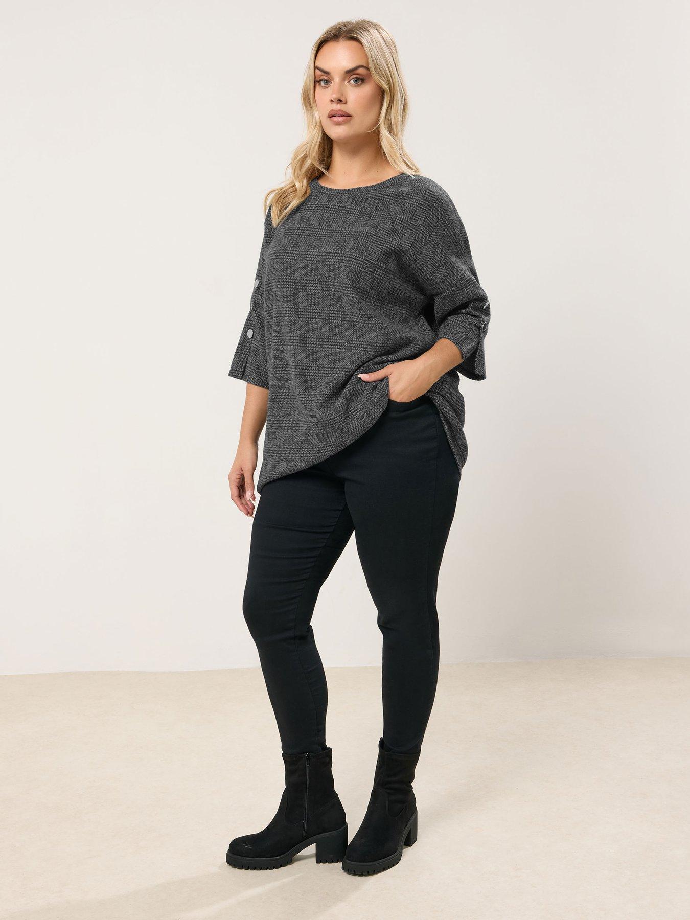 Image 3 of 4 of Yours Curve Check Button Detail Top - Grey