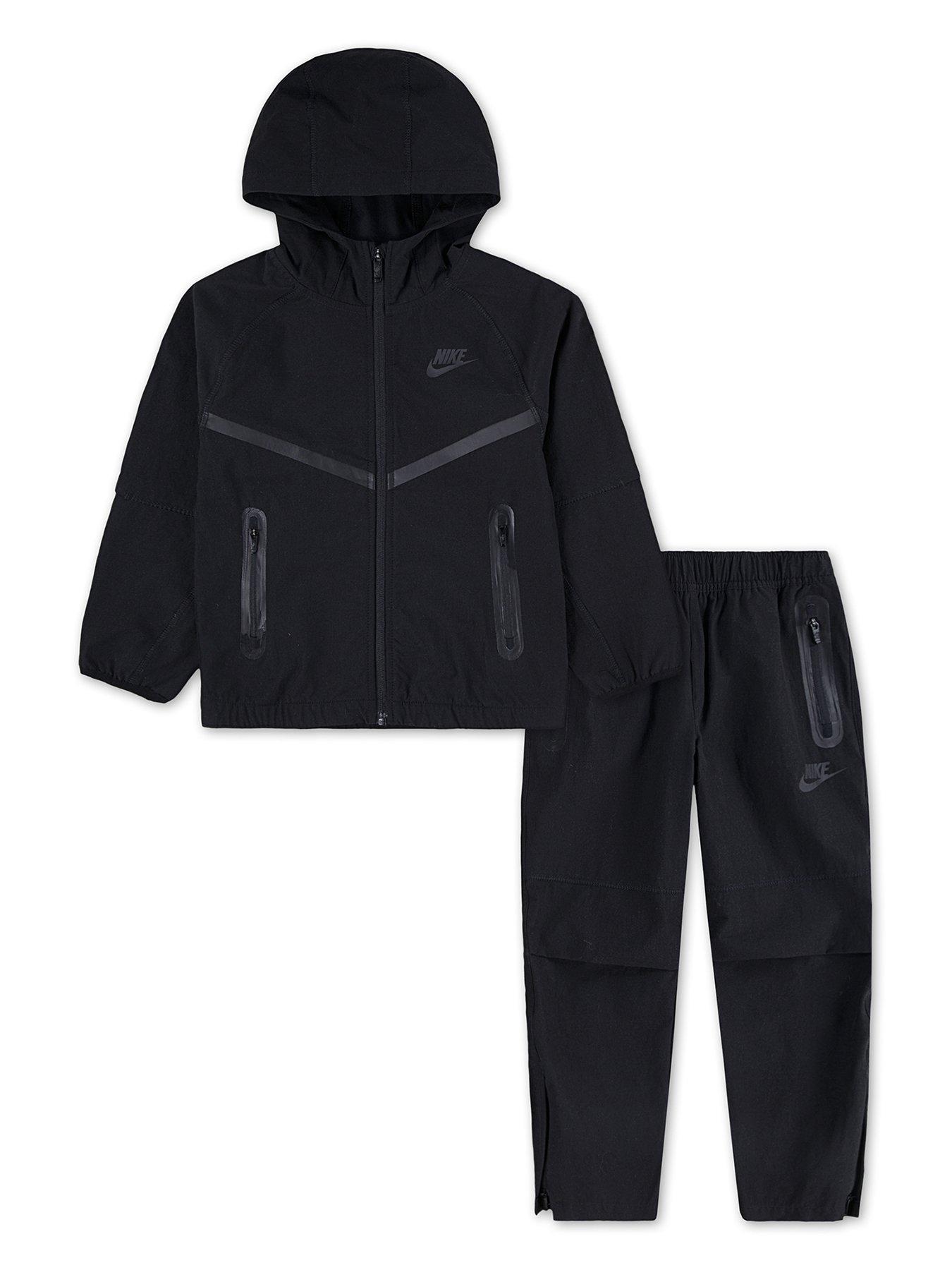 Nike Kids Unisex Full Zip Tech Woven Set - Black