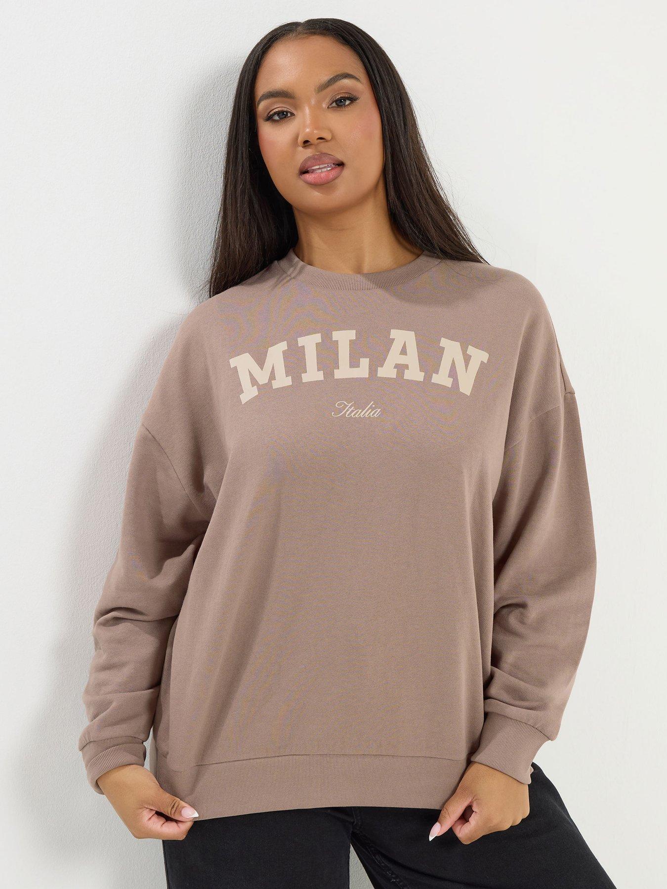 Image 1 of 5 of Yours Curve Milan Sweatshirt - Brown