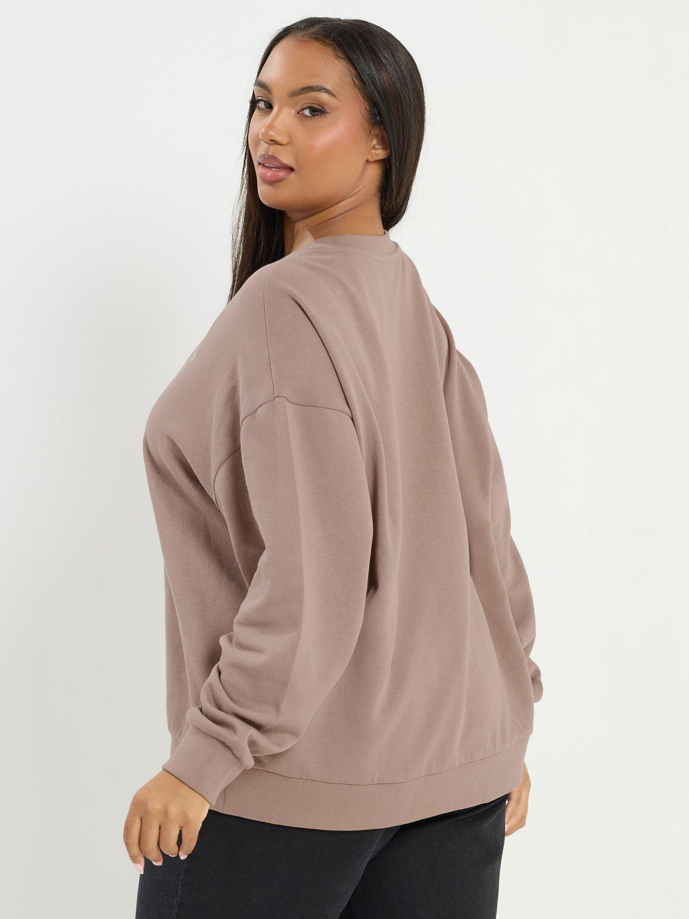 Image 2 of 5 of Yours Curve Milan Sweatshirt - Brown