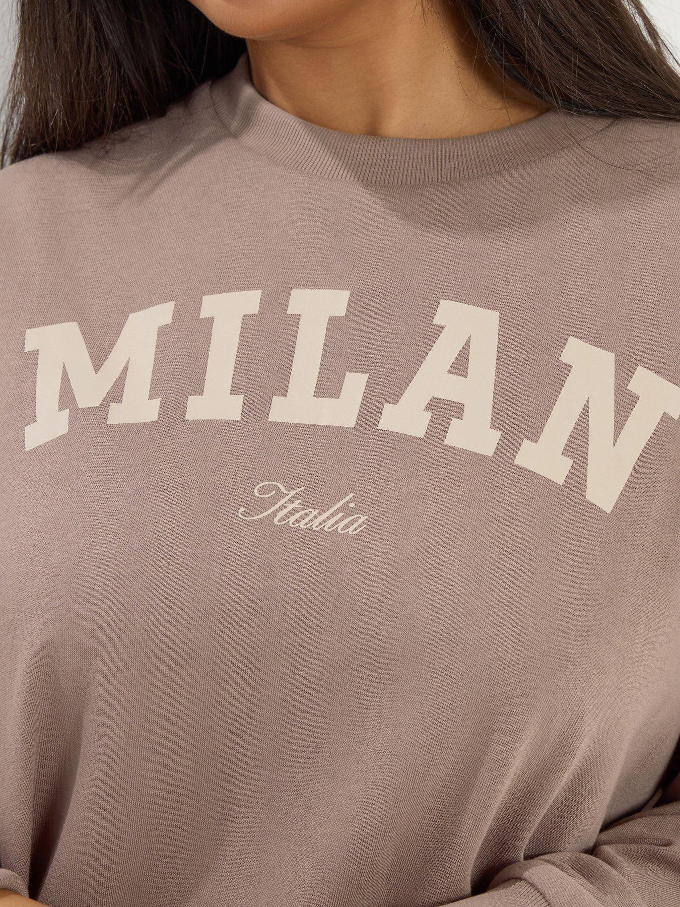 Image 4 of 5 of Yours Curve Milan Sweatshirt - Brown