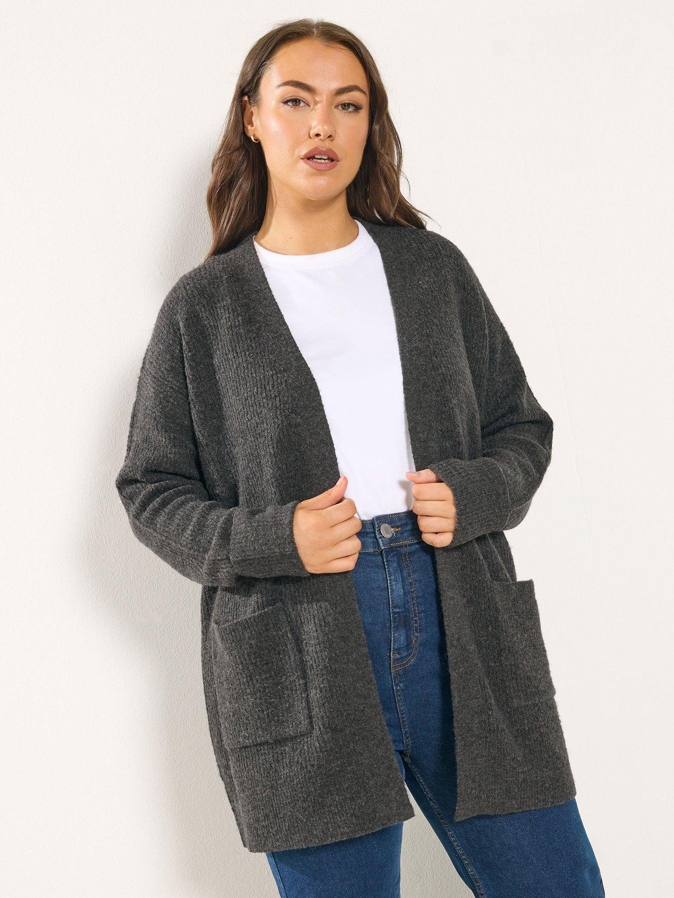 Yours Curve Soft Handle Cardigan - Grey