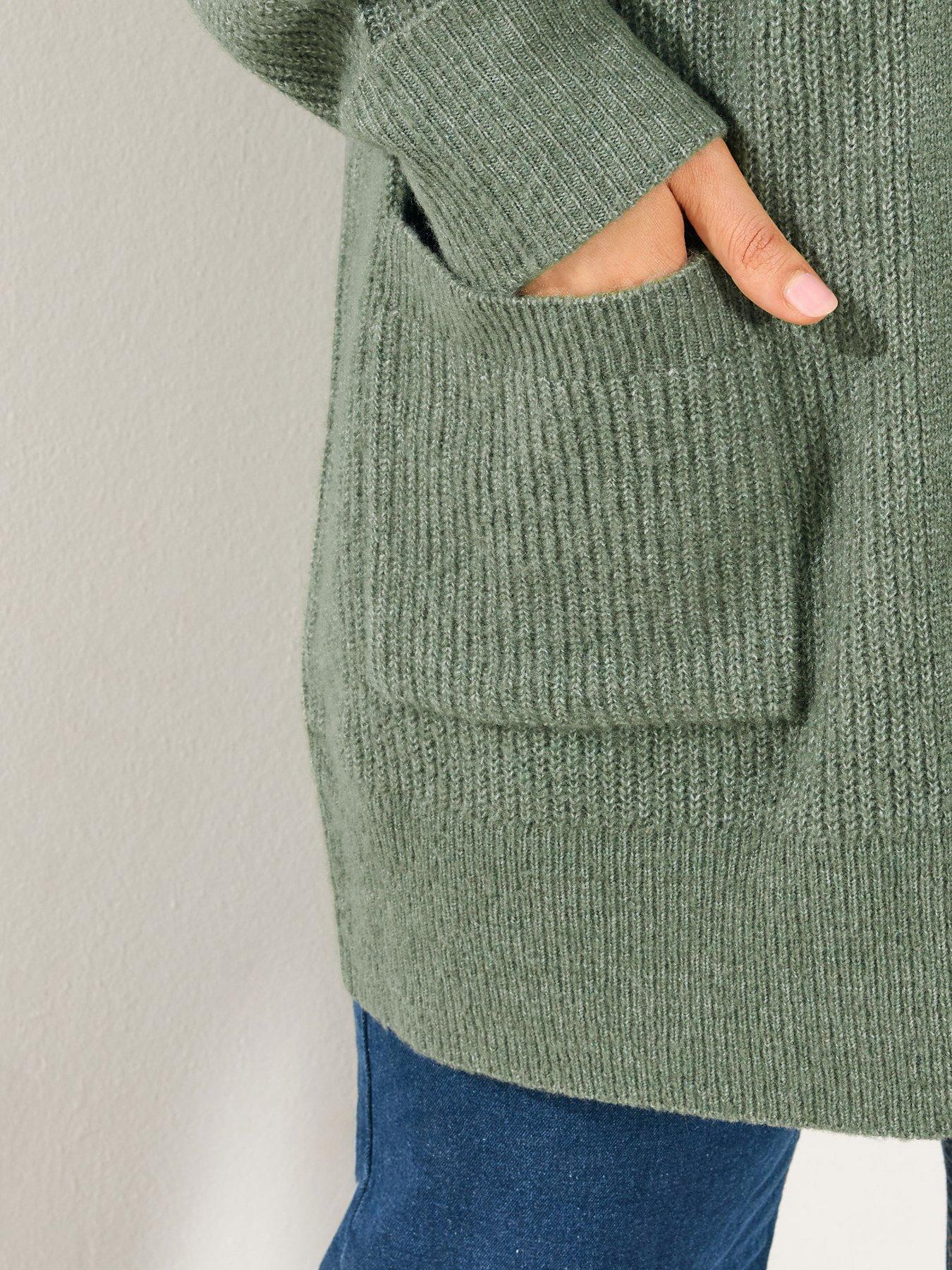Image 4 of 4 of Yours Curve Soft Handle Cardigan - Green