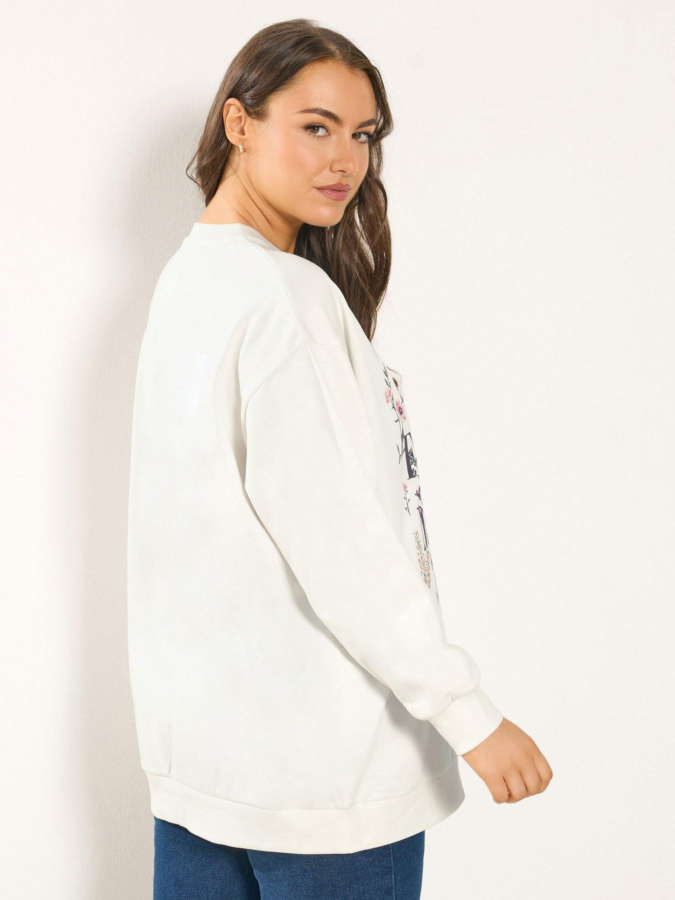  image of yours-curve-paris-flower-market-sweatshirt-white