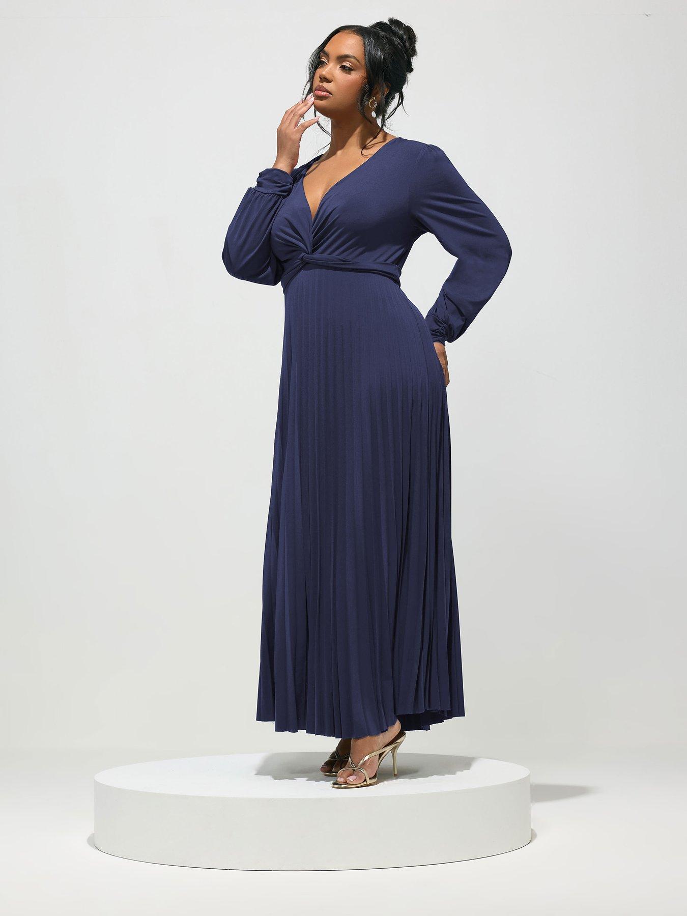 Yours Curve Knot Long Sleeve Maxi Dress