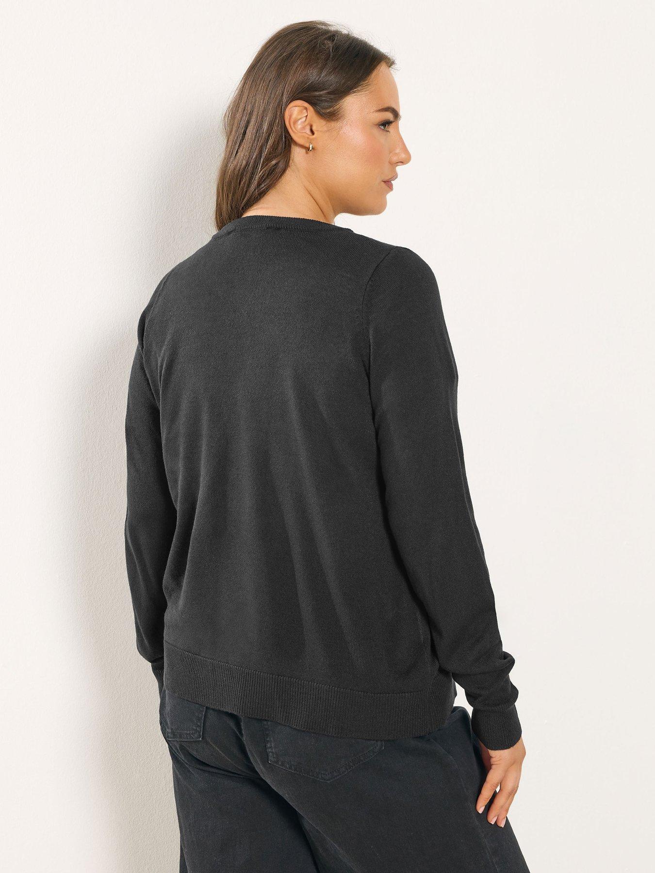 Image 2 of 4 of Yours Curve Button Through Cardigan - Black