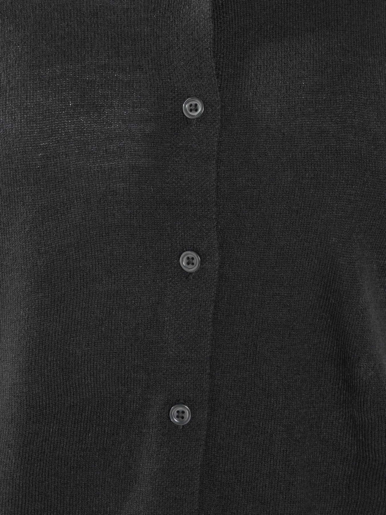 Image 4 of 4 of Yours Curve Button Through Cardigan - Black