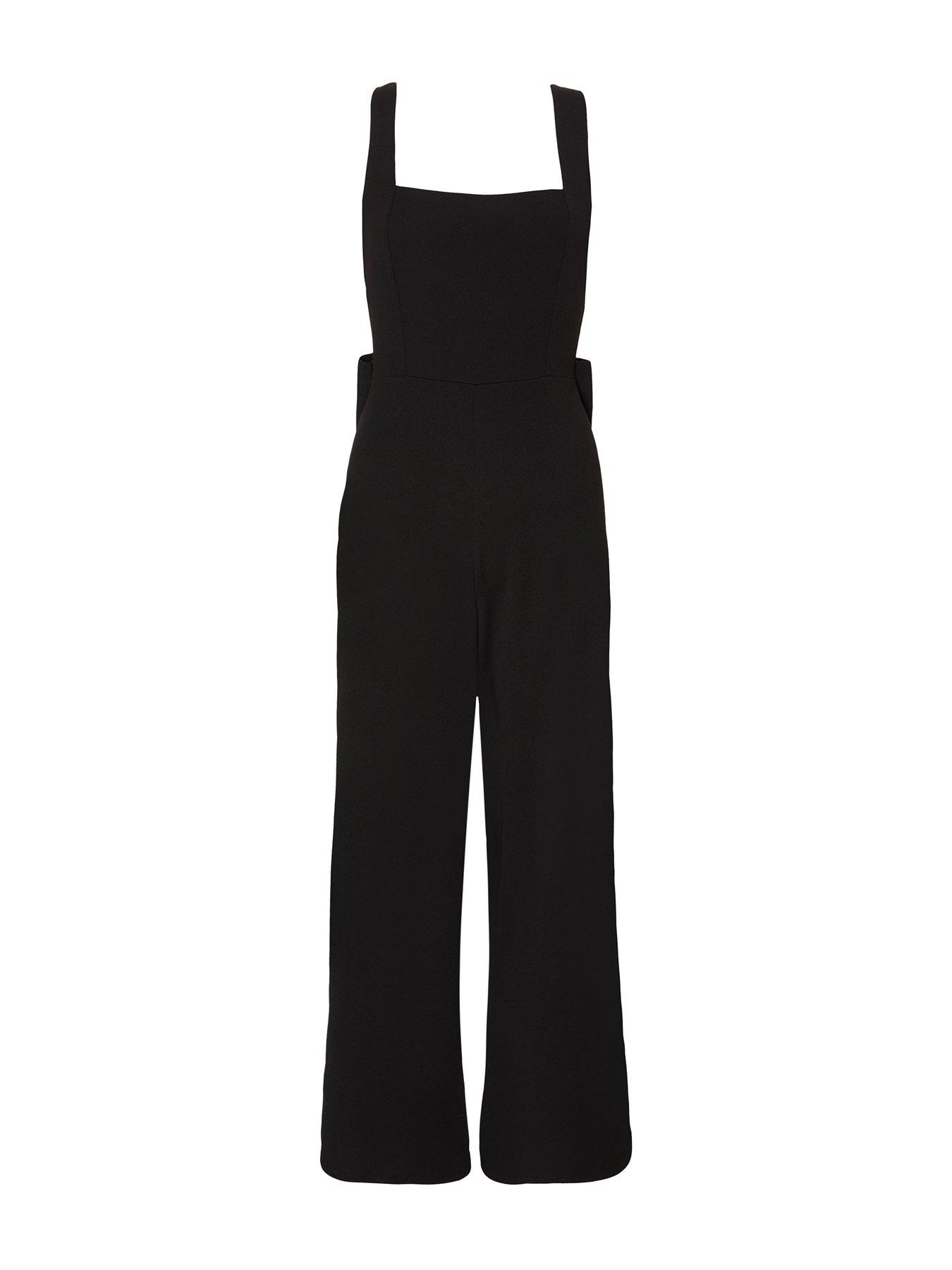  image of quiz-petite-black-bow-back-jumpsuit