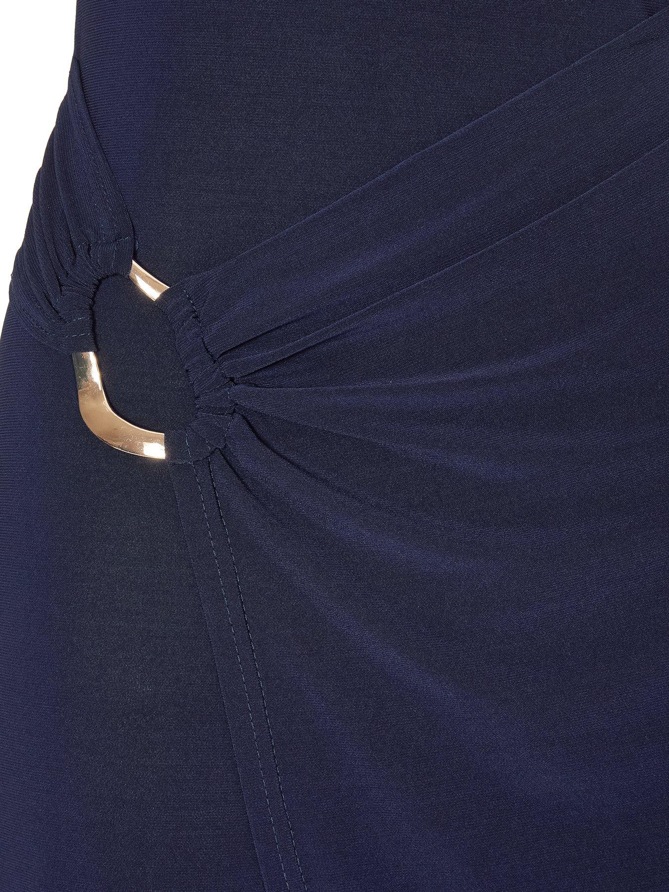  image of quiz-petite-navy-asymmetric-wrap-midaxi-dress