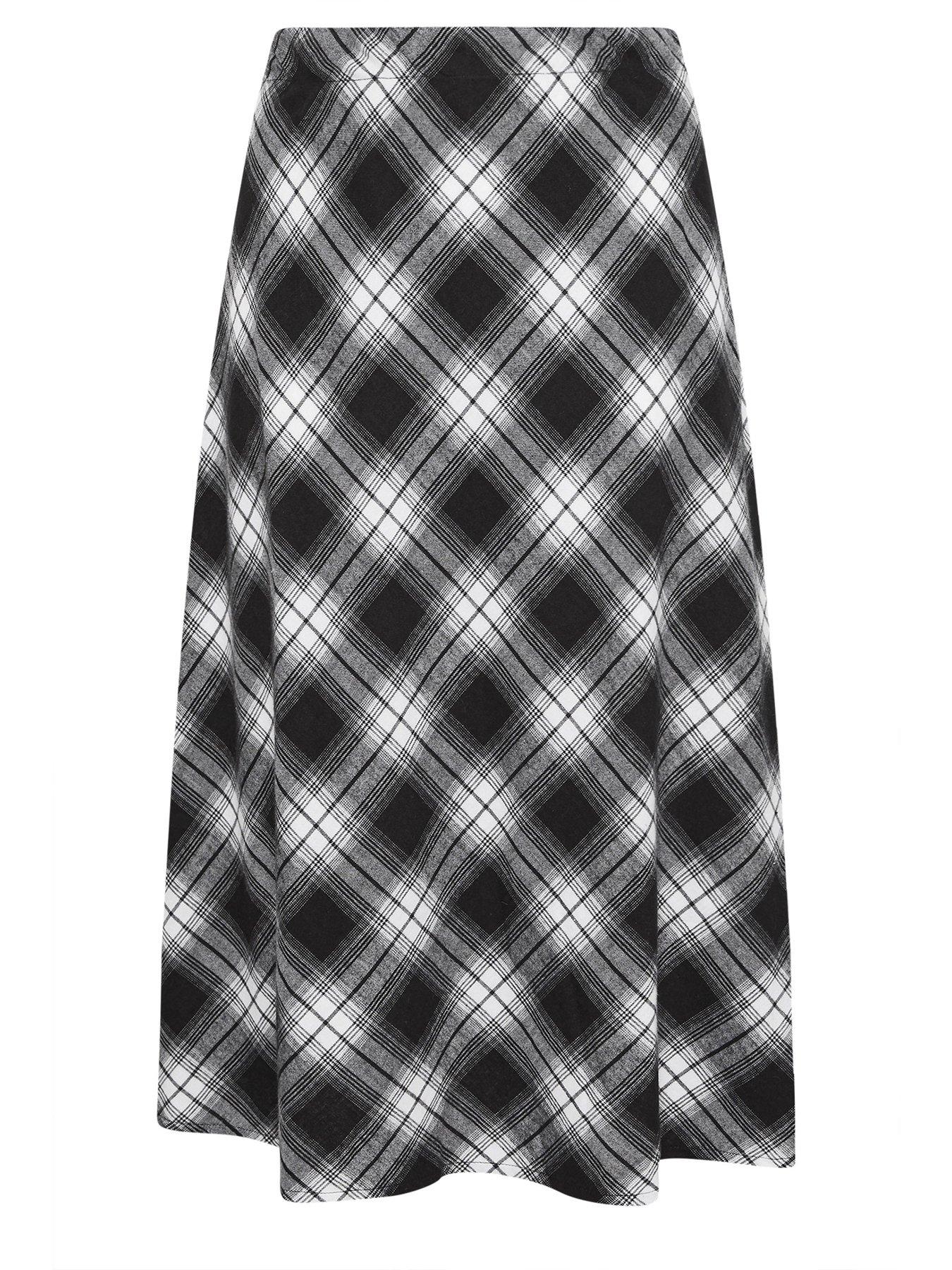  image of yours-curve-check-maxi-skirt-black