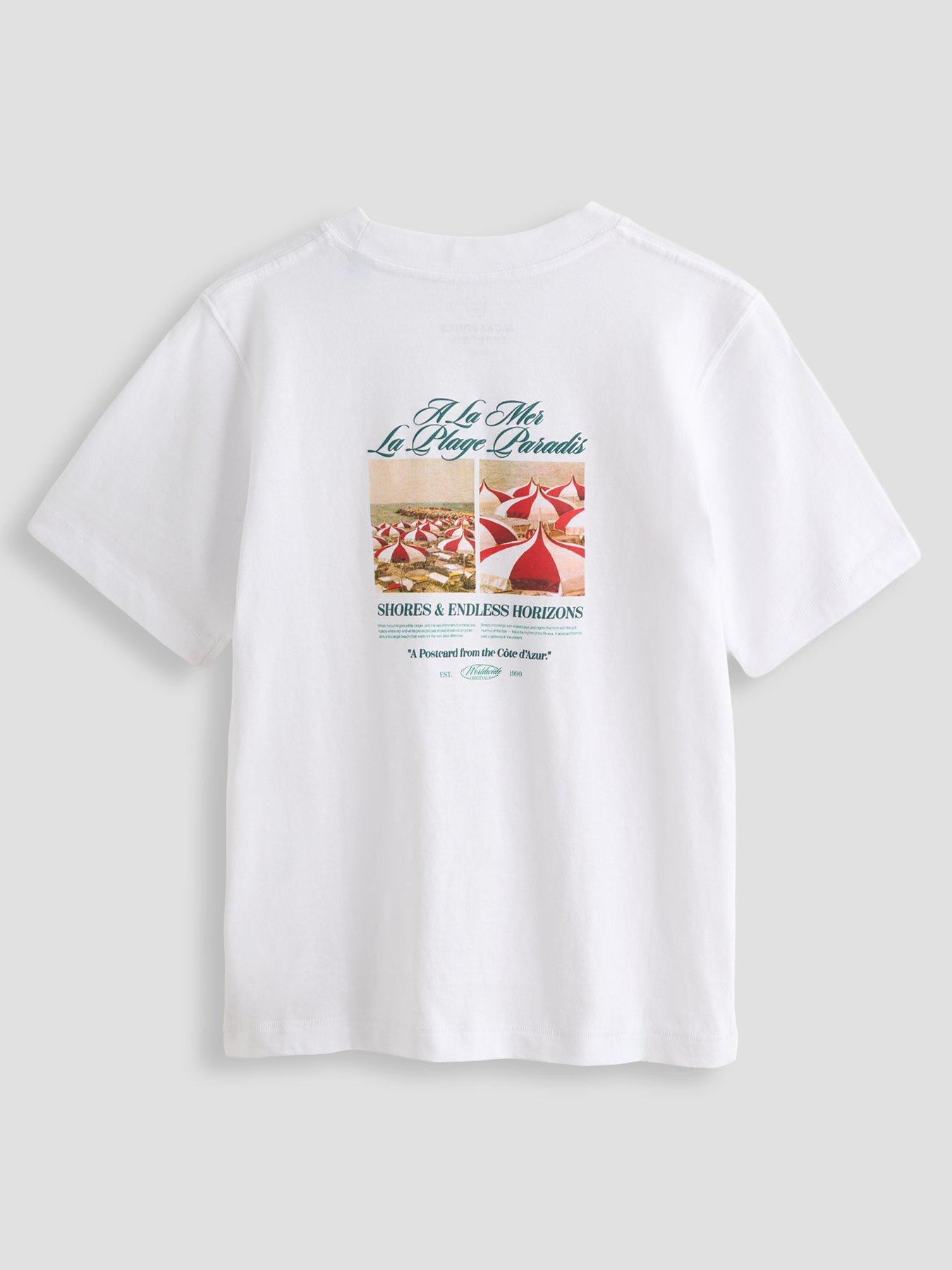 Jack & Jones Junior Boys Photo Back Print Short Sleeve T-shirt - White