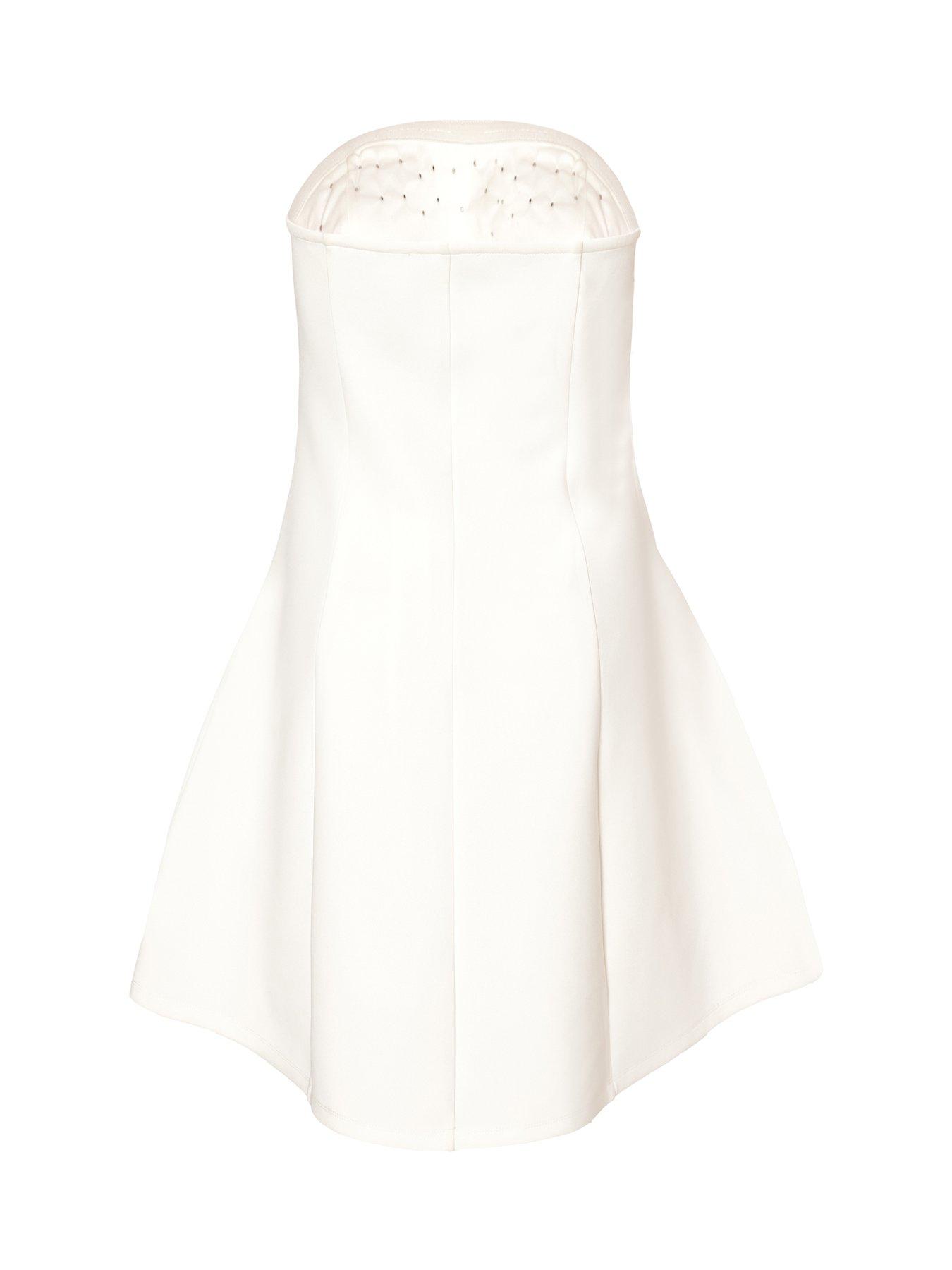  image of quiz-white-bandeau-diamante-mini-dress