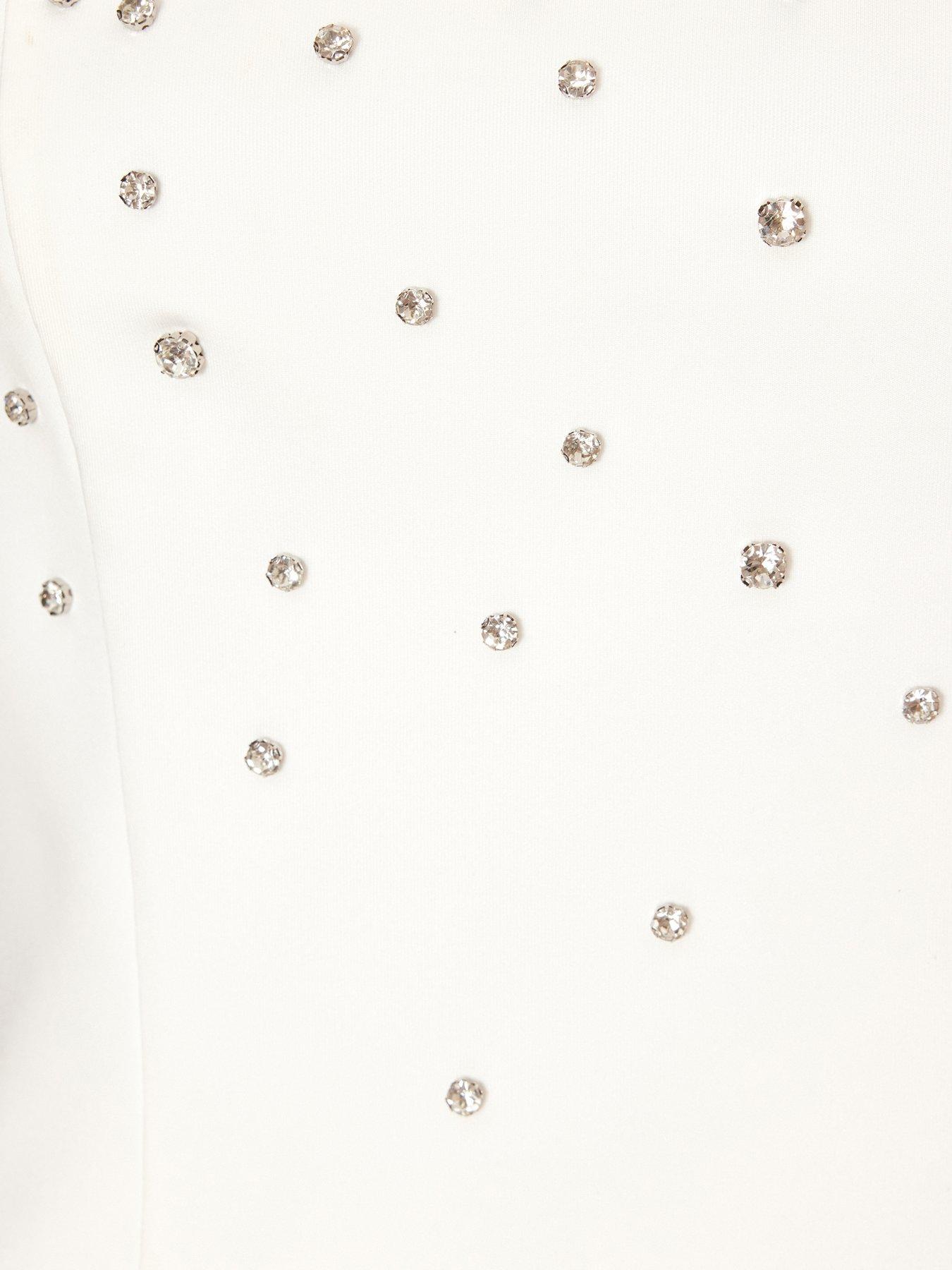  image of quiz-white-bandeau-diamante-mini-dress