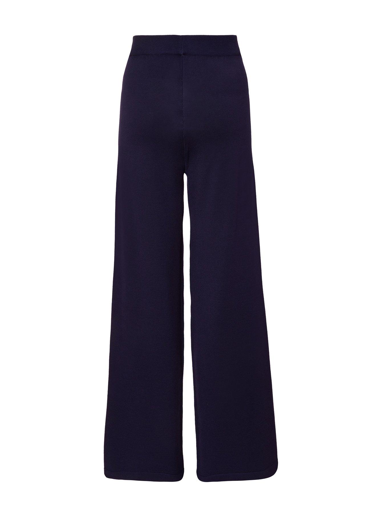  image of quiz-navy-knit-palazzo-trousers