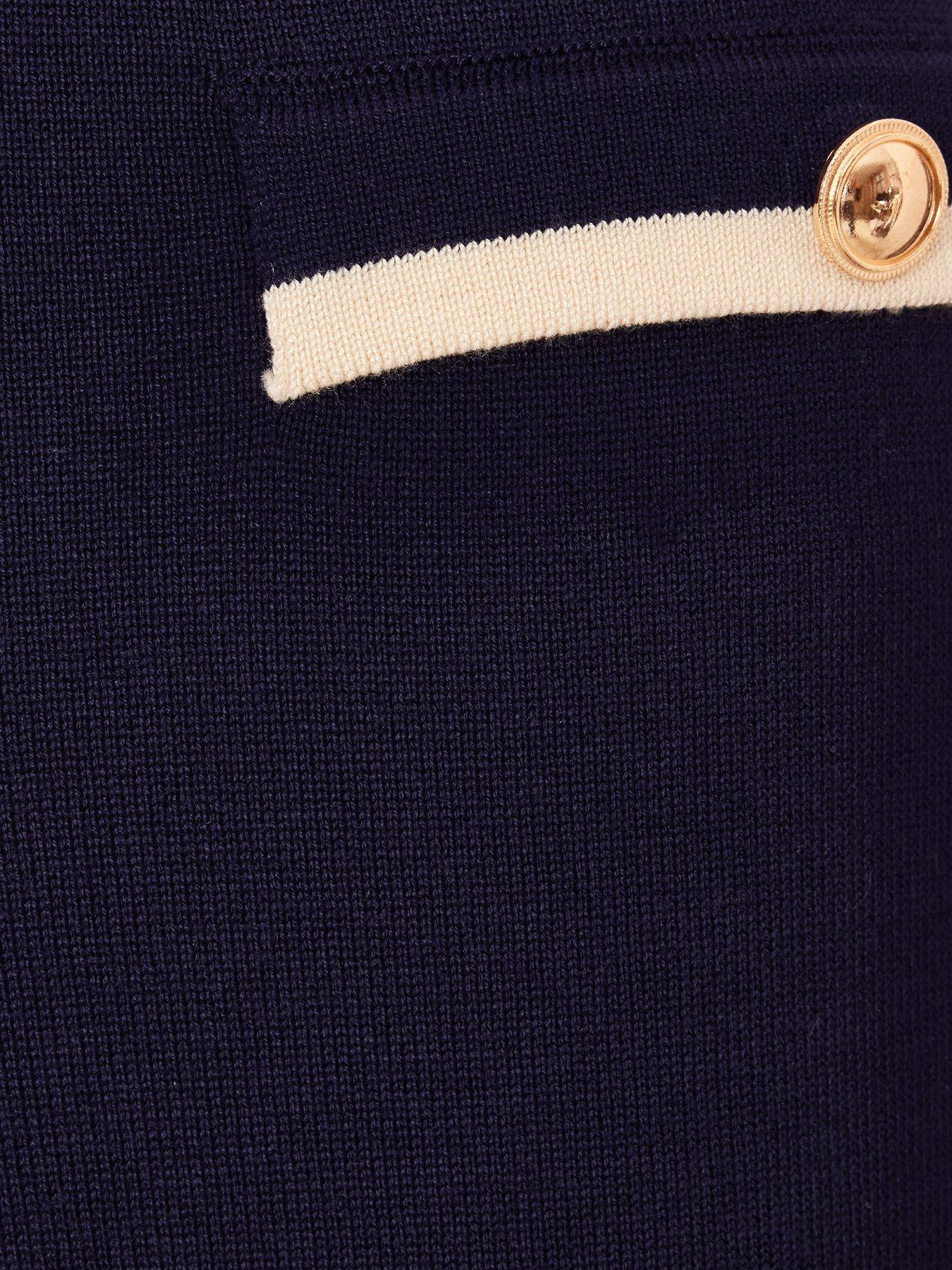  image of quiz-navy-knit-palazzo-trousers