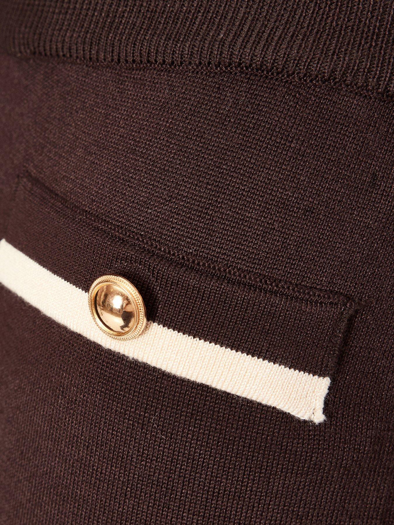  image of quiz-brown-knit-palazzo-trousers