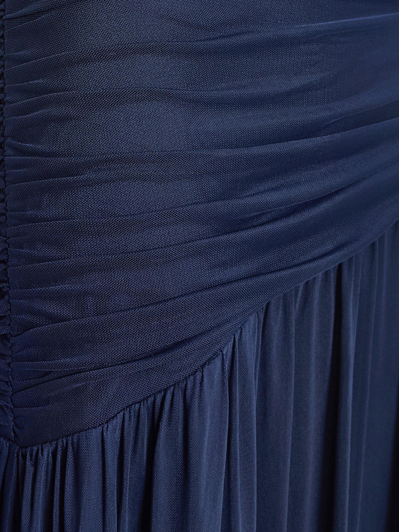  image of quiz-navy-drop-waist-midaxi-dress