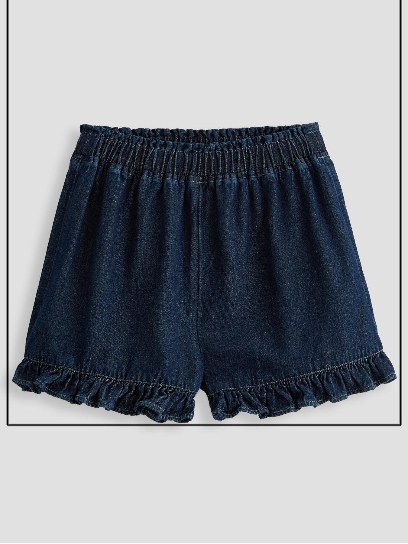 Image 2 of 5 of The Very Collection Girls 2 Pack Denim Frill Shorts - Blue