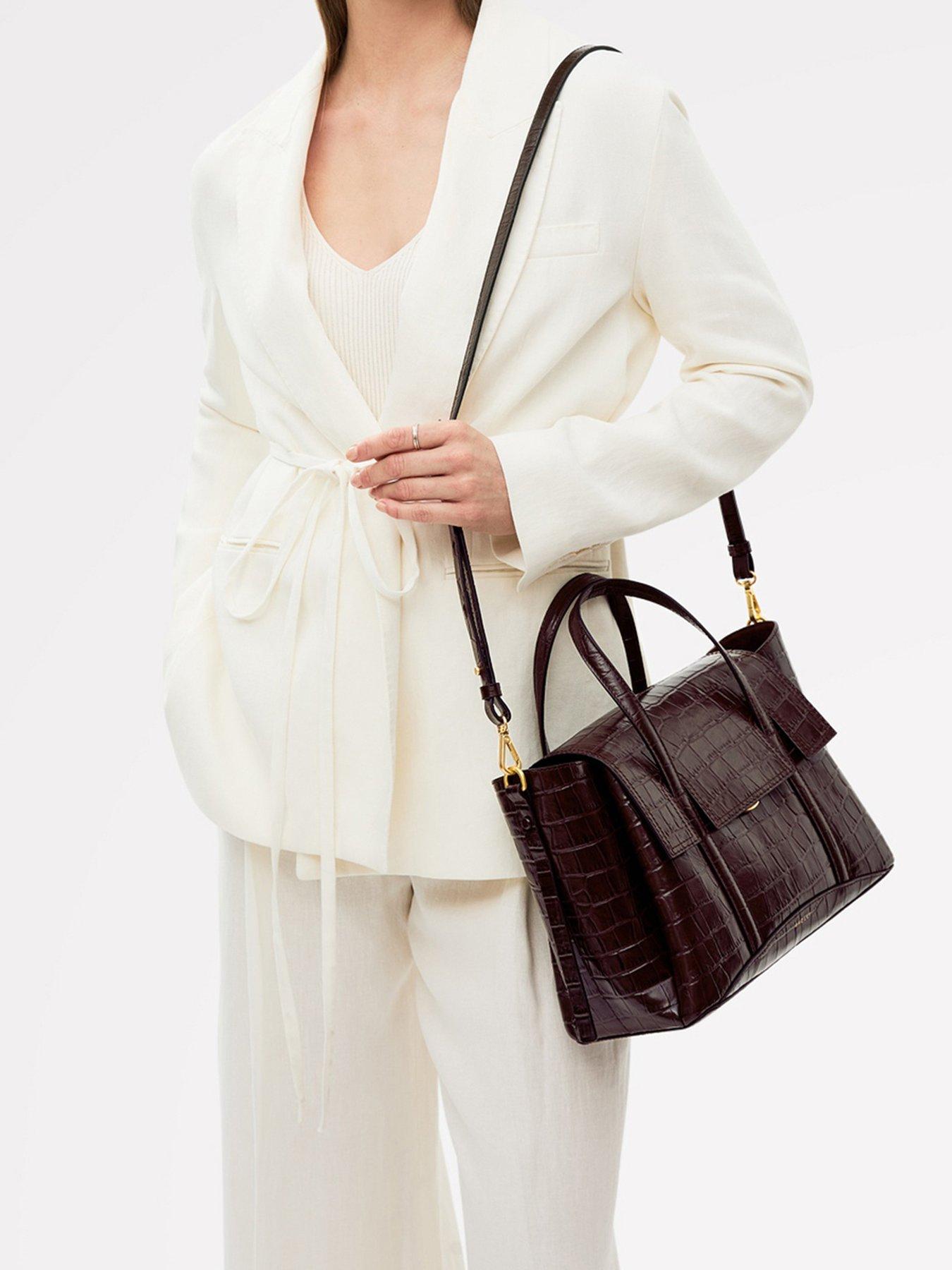  image of radley-the-chancery-faux-croc-medium-flapover-grab-brown