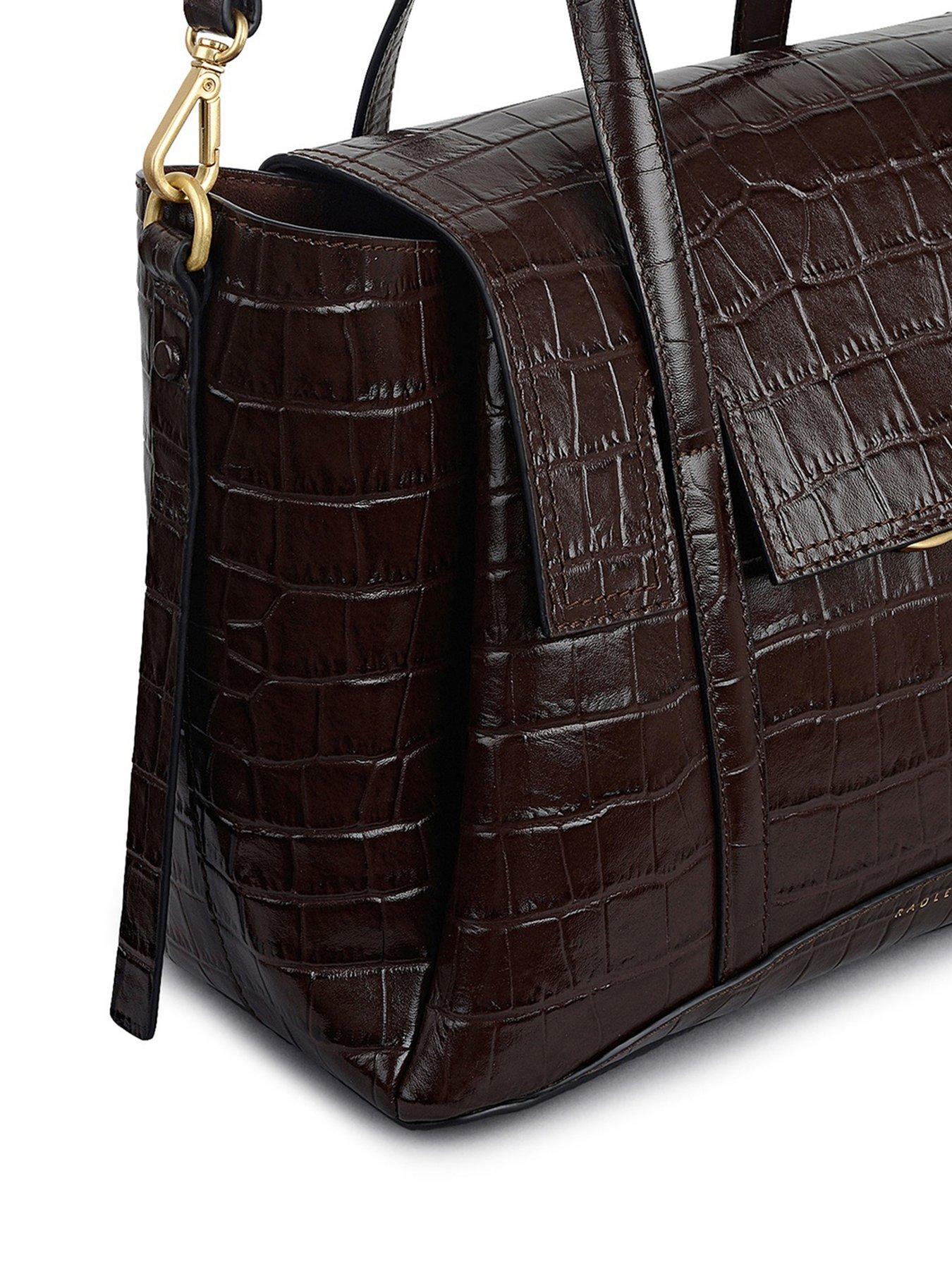  image of radley-the-chancery-faux-croc-medium-flapover-grab-brown