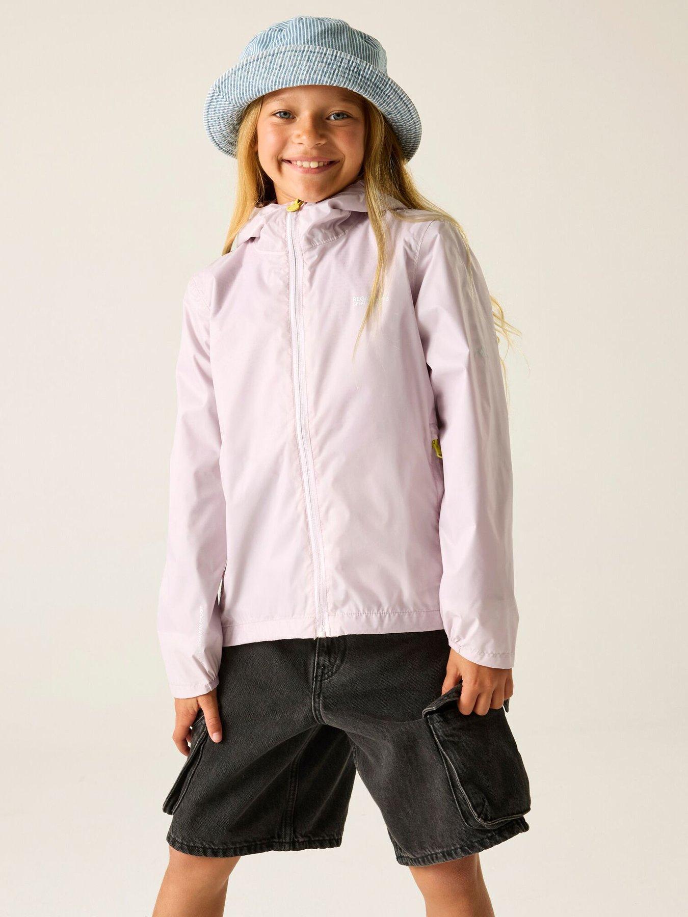 front image of regatta-girls-lever-jacket-pink