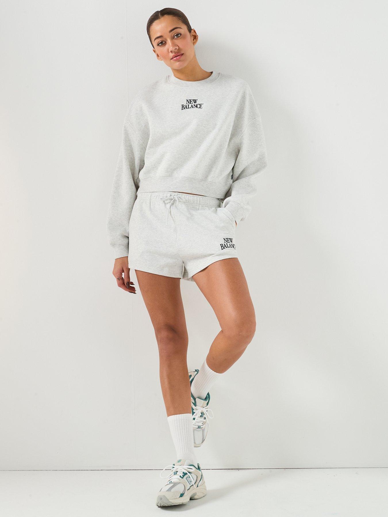 Image 3 of 4 of New Balance Women's Linear Heritage Fleece Crew - Grey