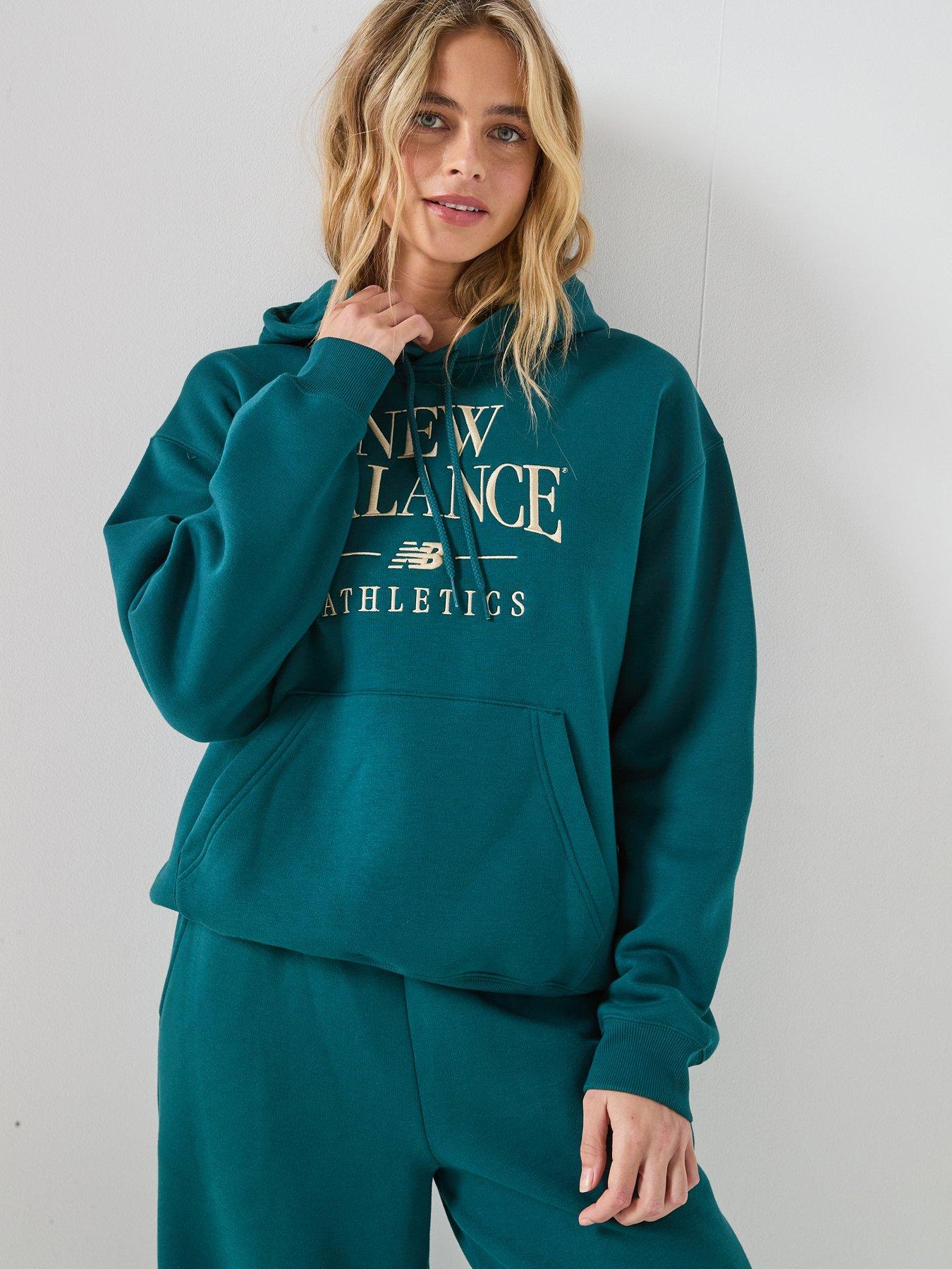 New Balance Women's Linear Heritage Fleece Hoodie- Green