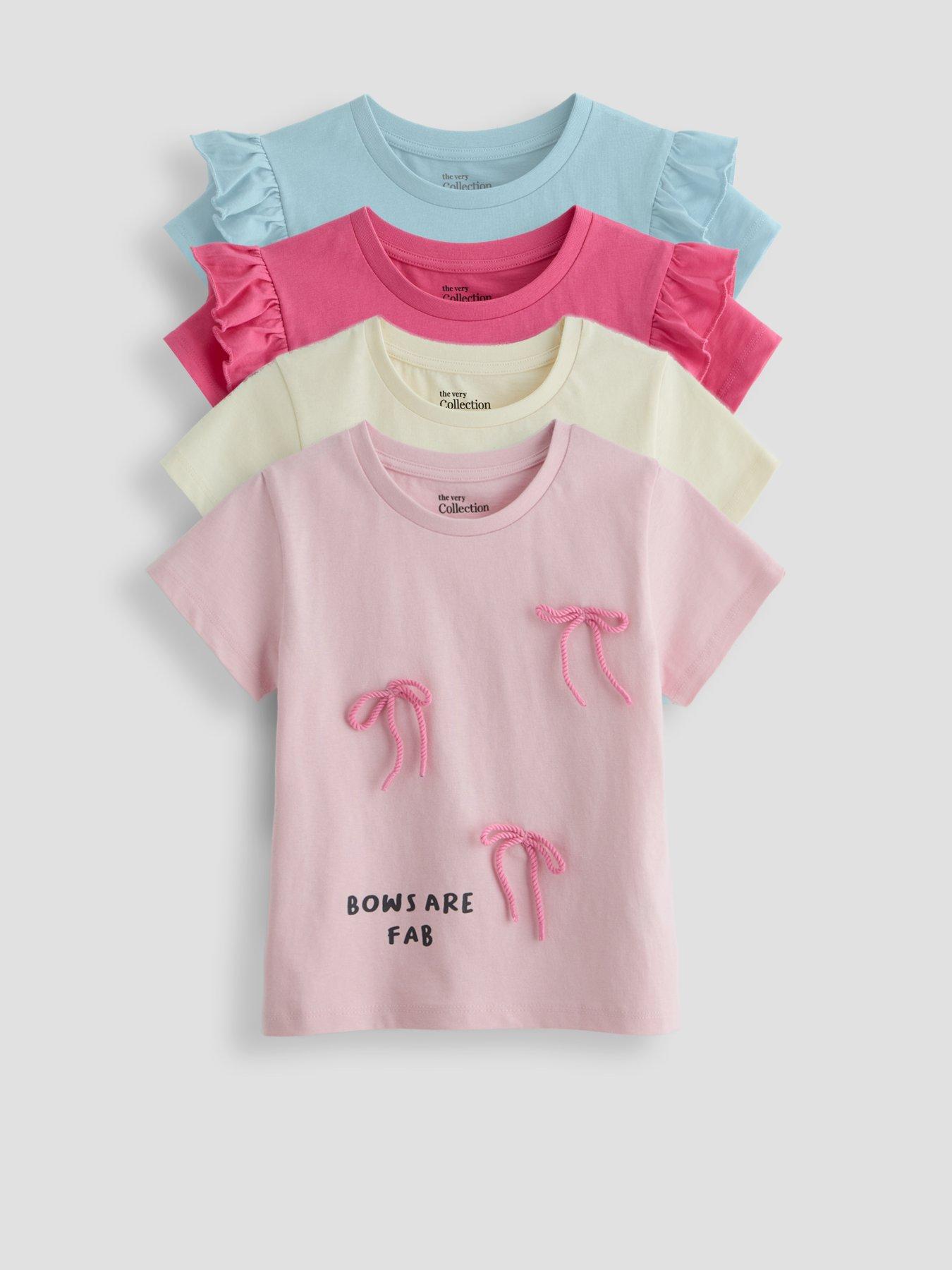 Image 1 of 5 of The Very Collection Girls 4 Pack T-Shirts - Multi